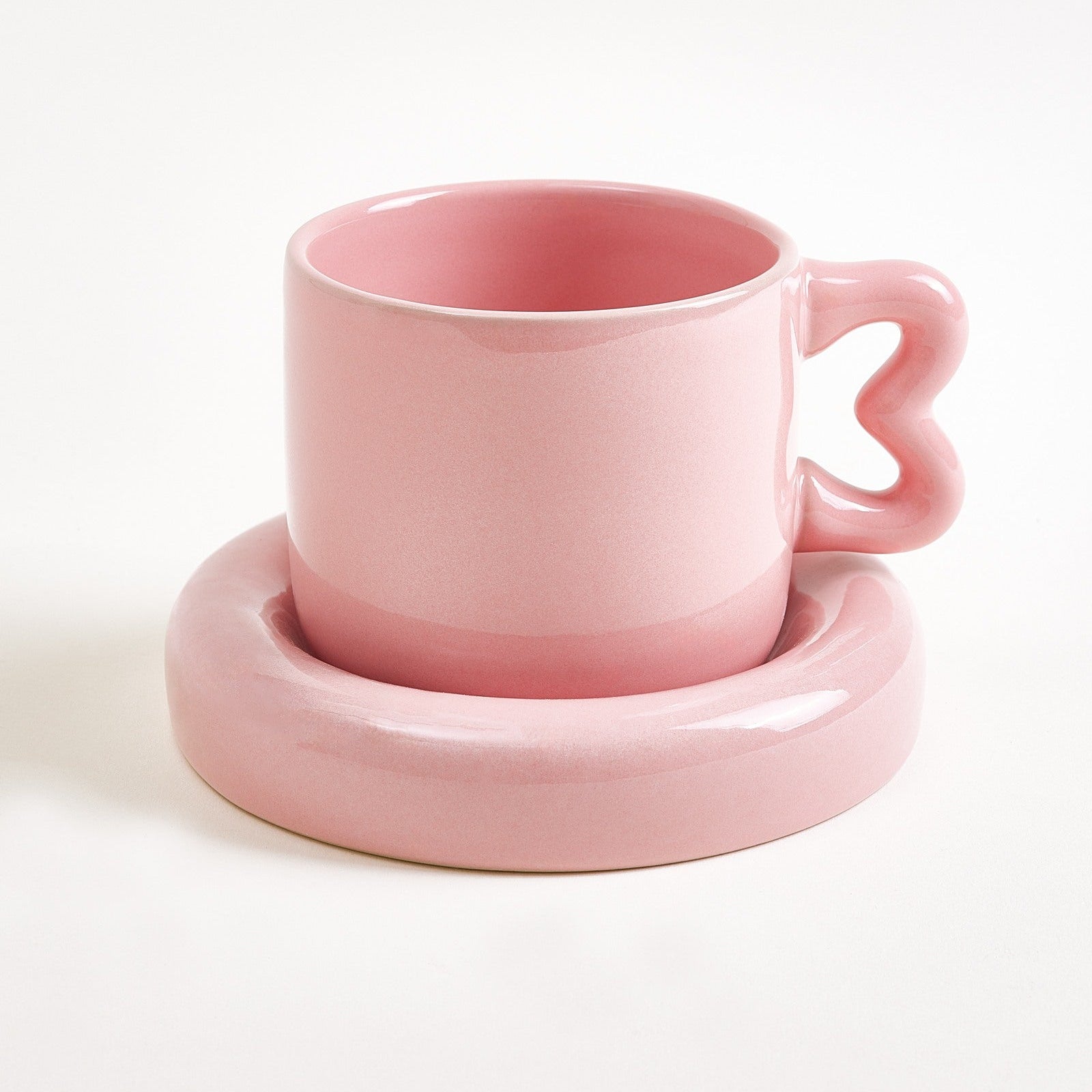 Seia kop & schotel met hart roze