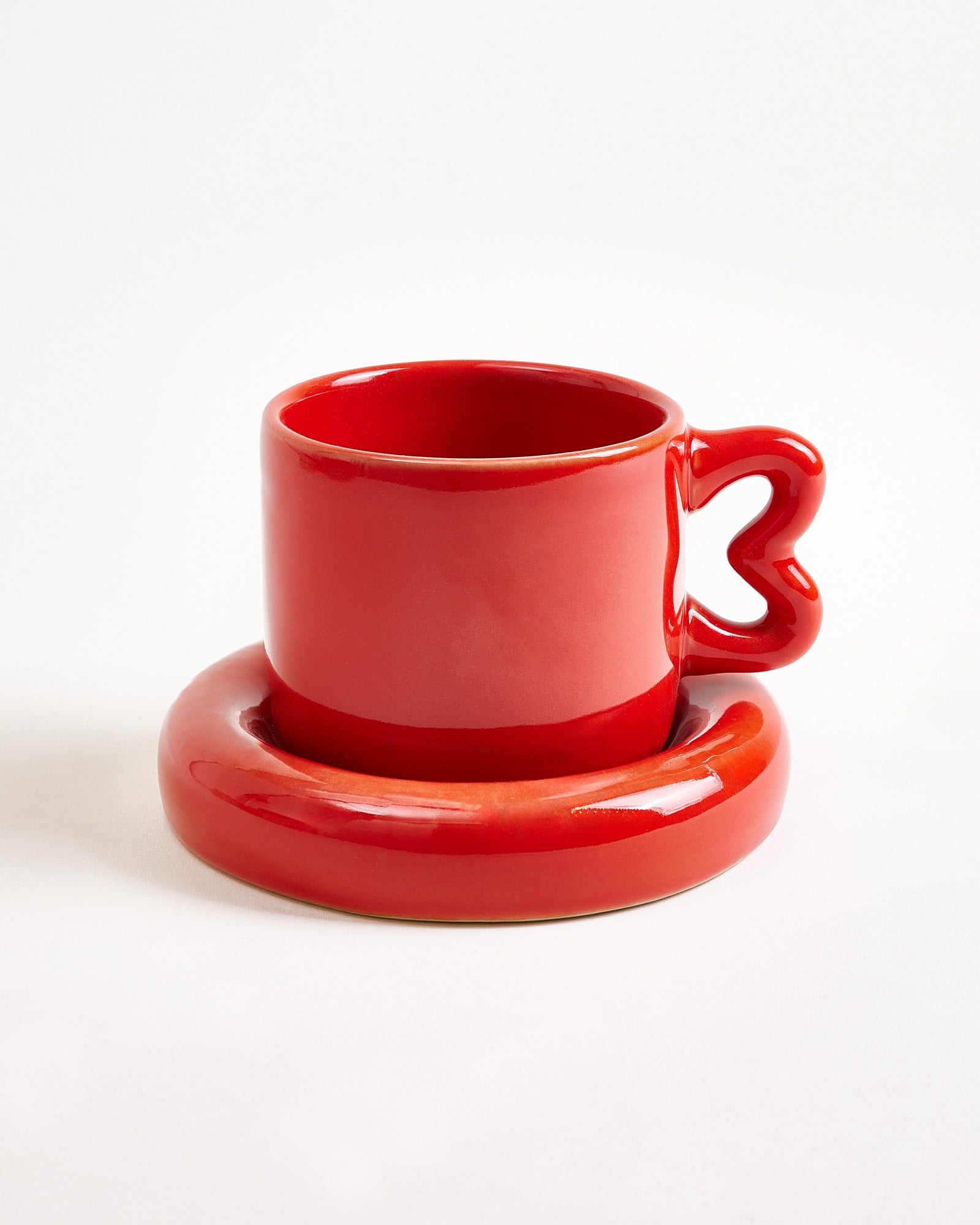 Seia Tasse klein & Untertasse klein Herz rot