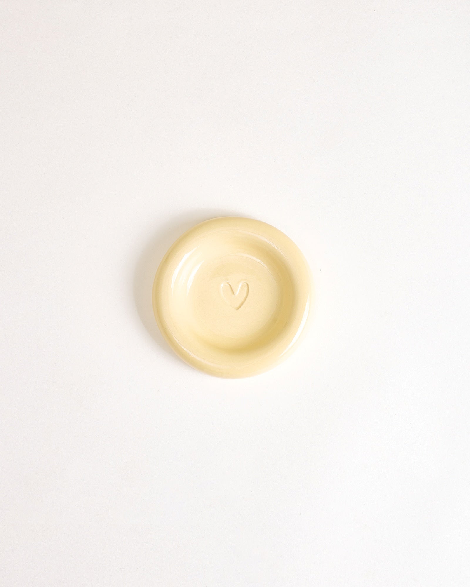 Seia Mug & Saucer, Heart, Yellow