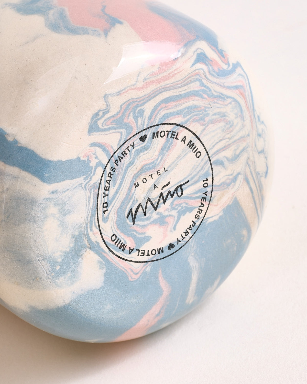 Seia Becher & Untertasse marbled blau weiß