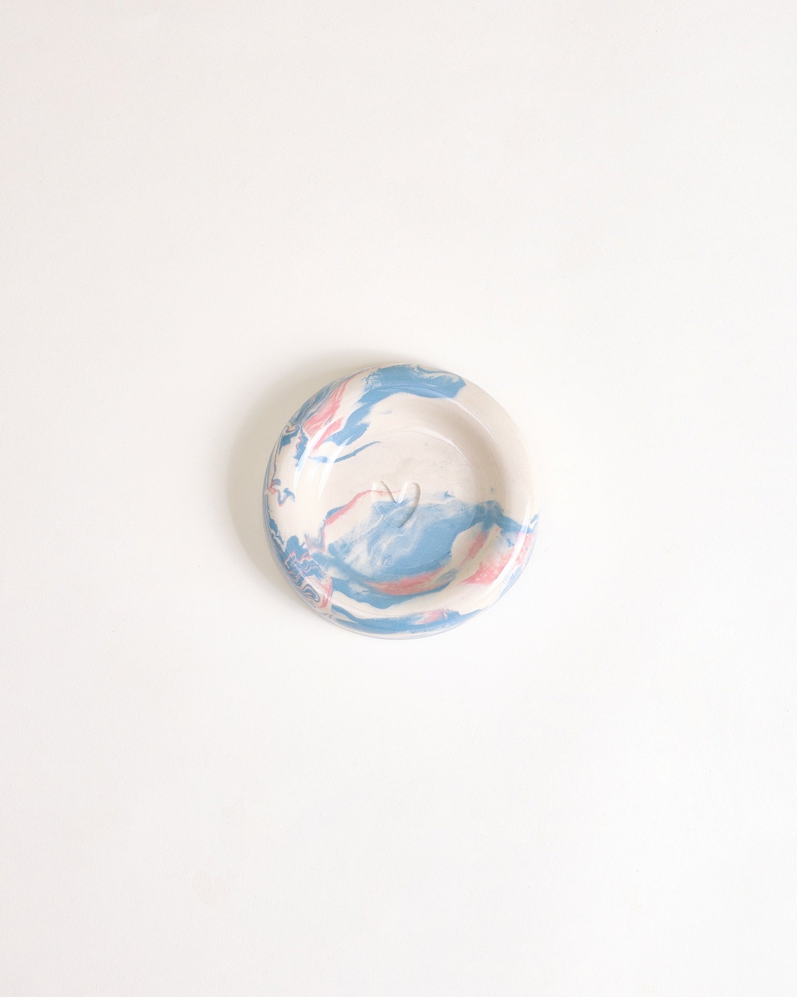 Seia Becher & Untertasse marbled blau weiß