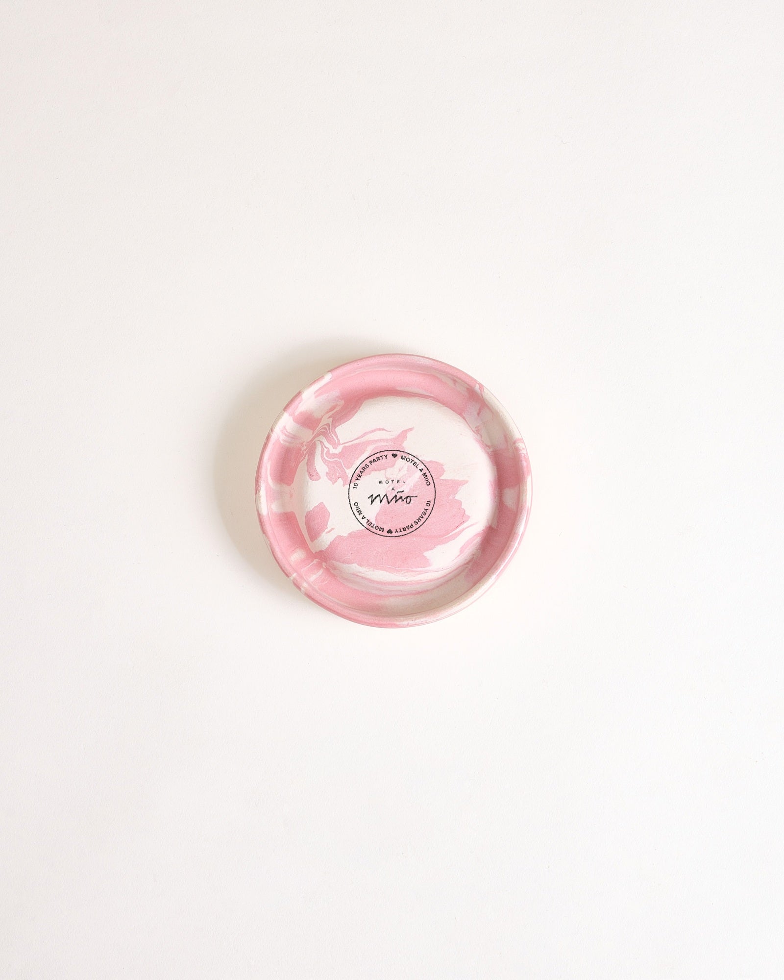 Seia Becher & Untertasse marbled rosa weiß