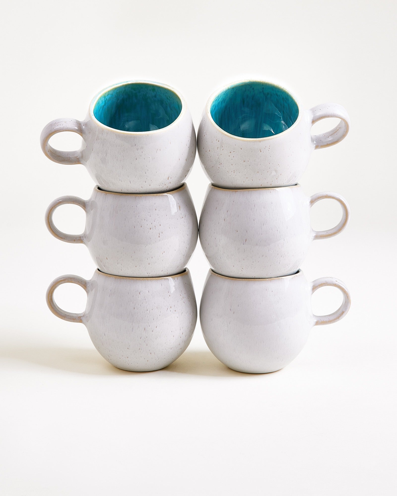 Areia - Set of 6 Mugs small aqua