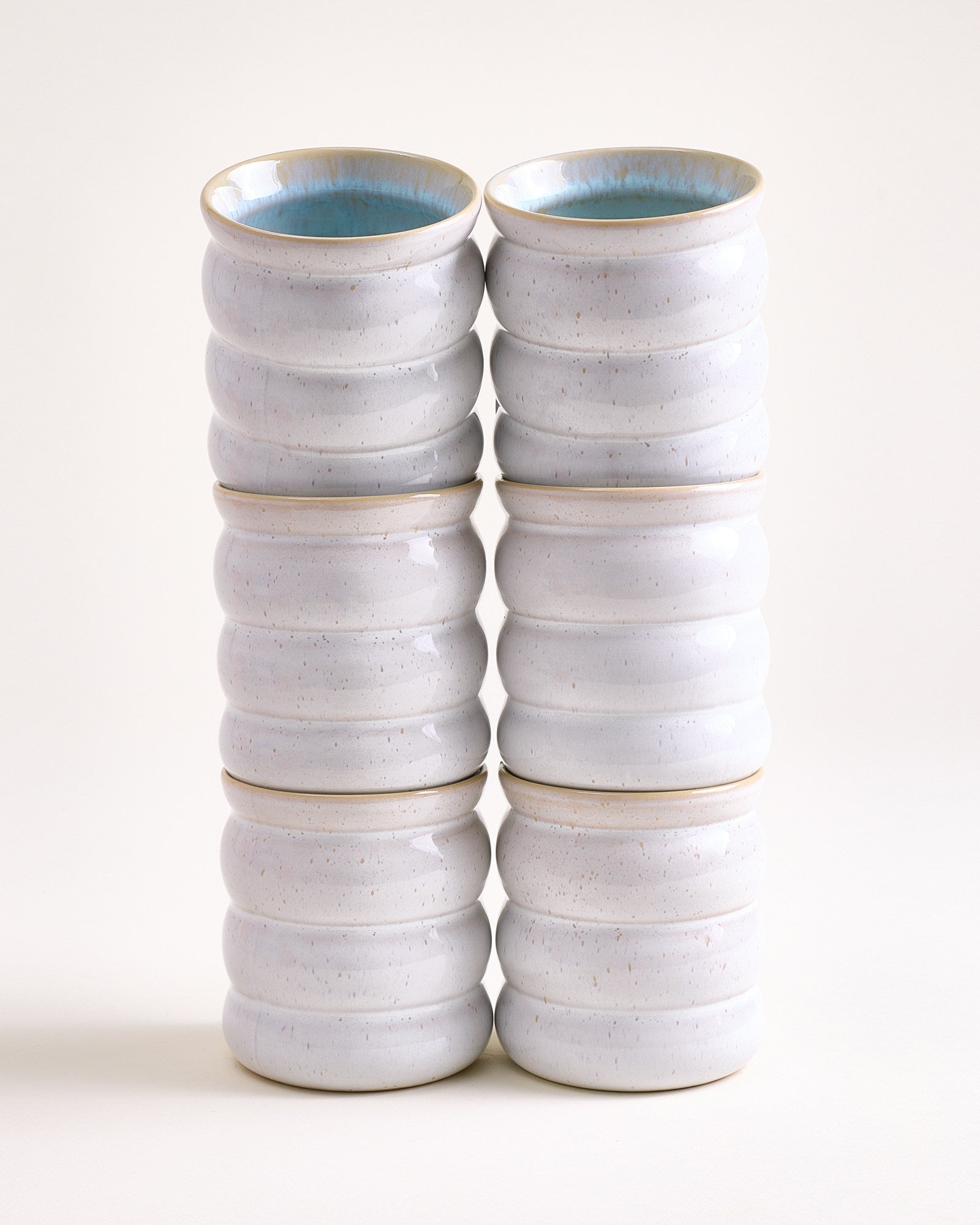 Areia - Set of 6 cups large bubble azure