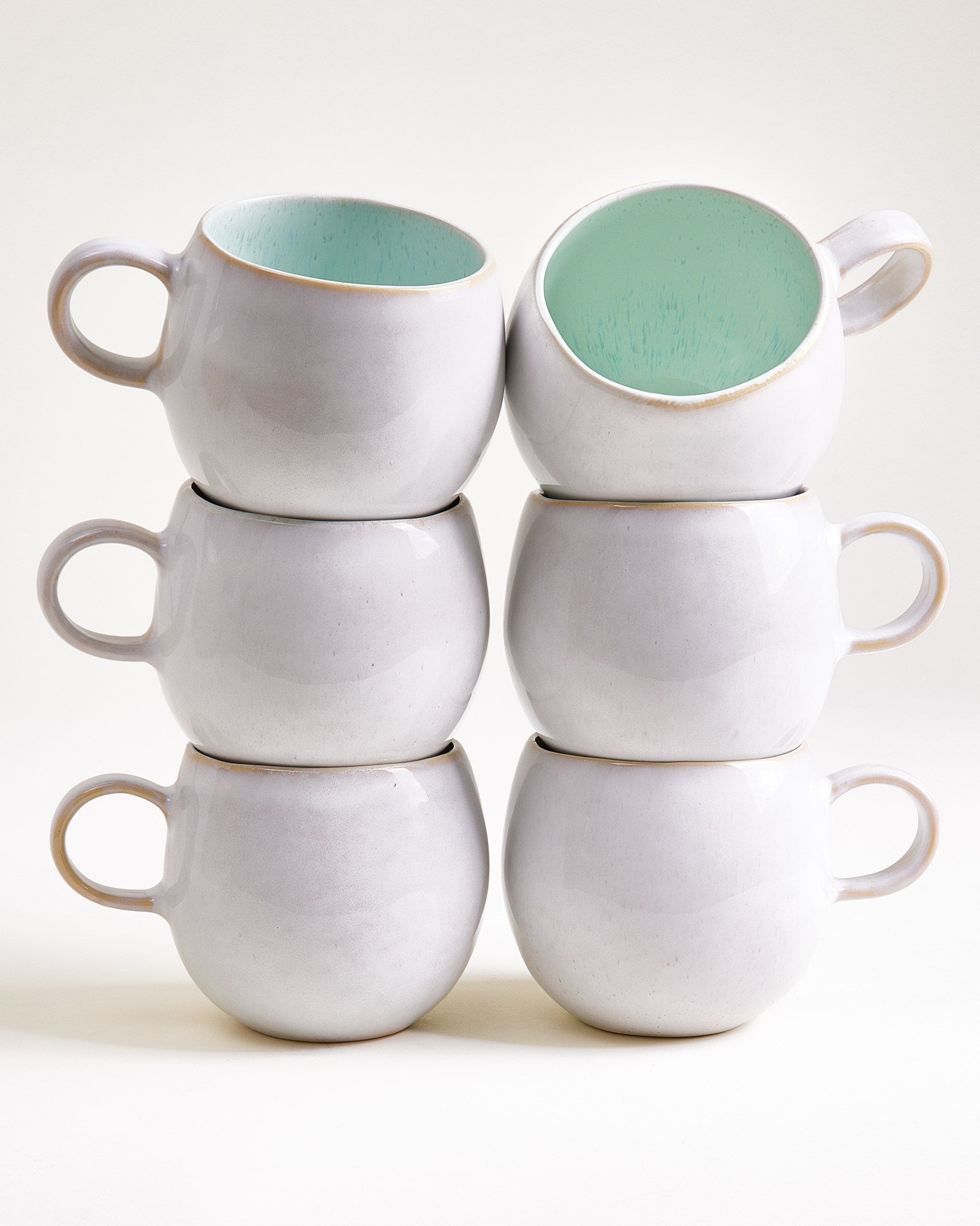 Areia set van 6 koppen groot azuurblauw