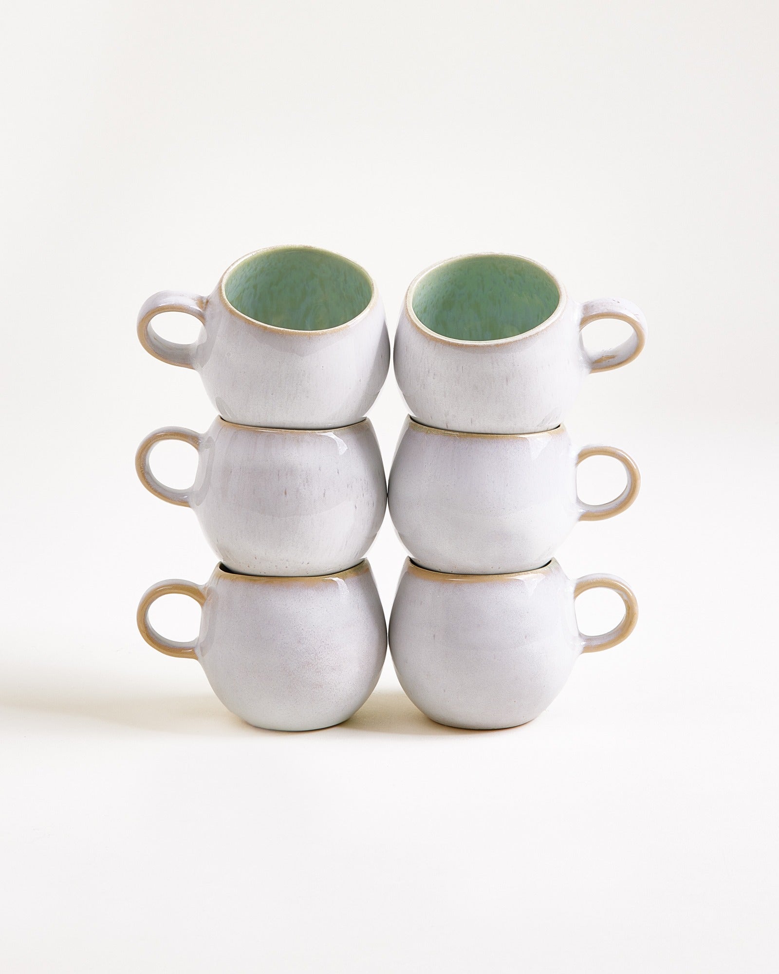 Areia - Tasse à café avec anse menthe Lot de 6