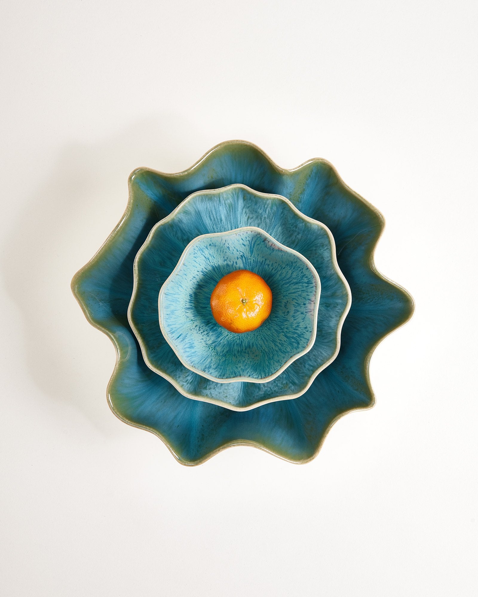 Areia Shell serveerschaal aqua