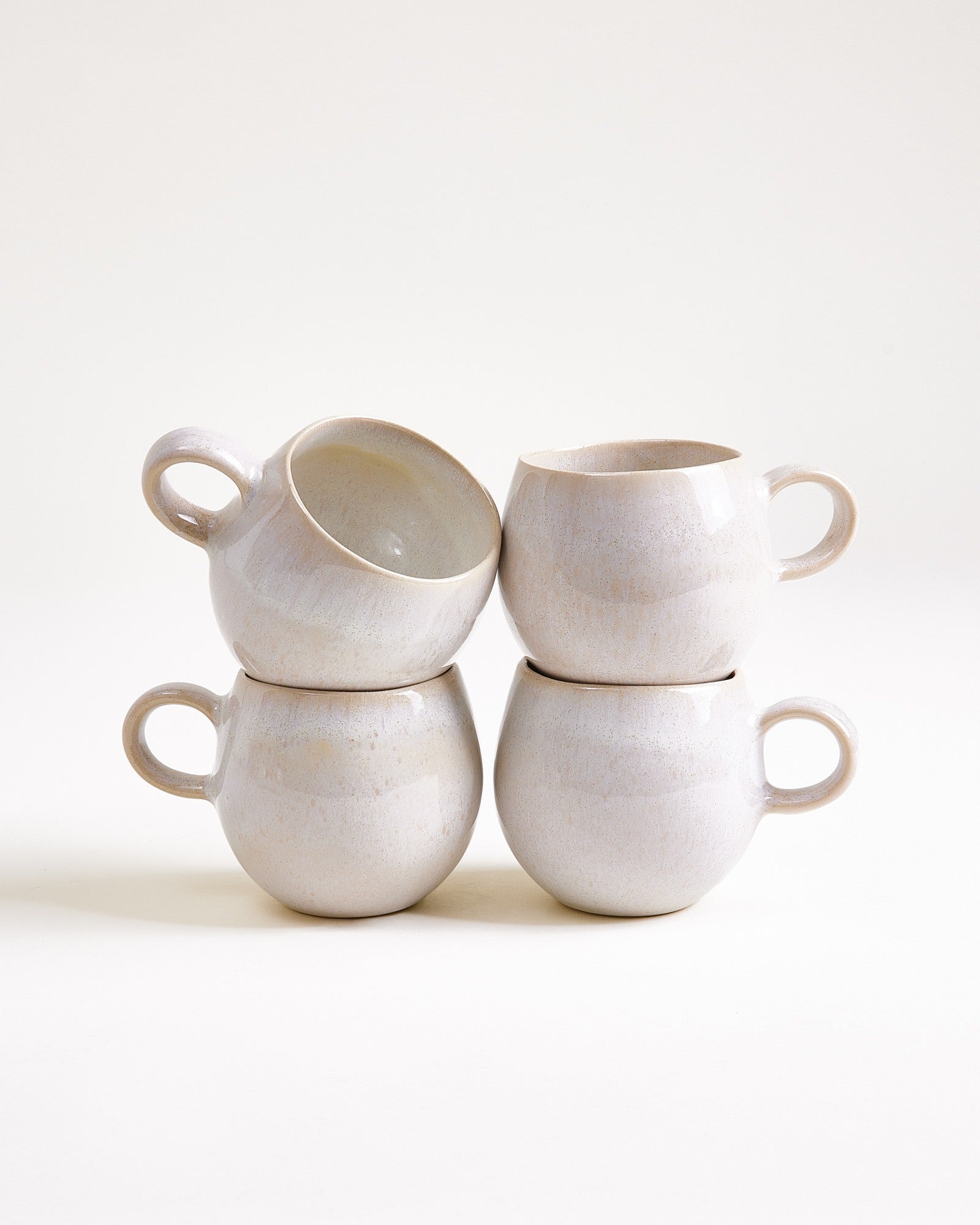 Areia - Set of 4 Mugs small white