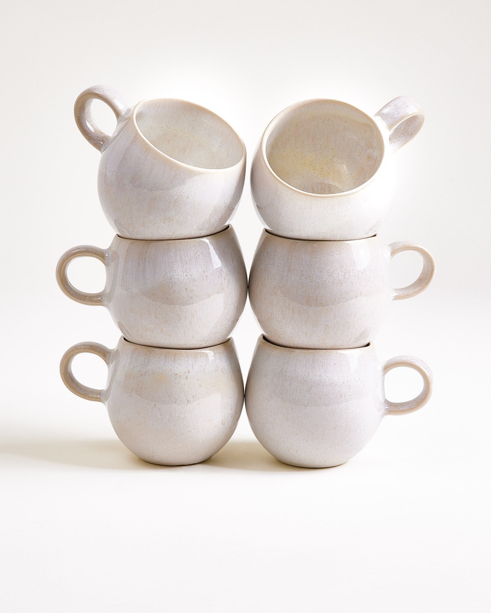 Areia - Set of 6 Mugs small white