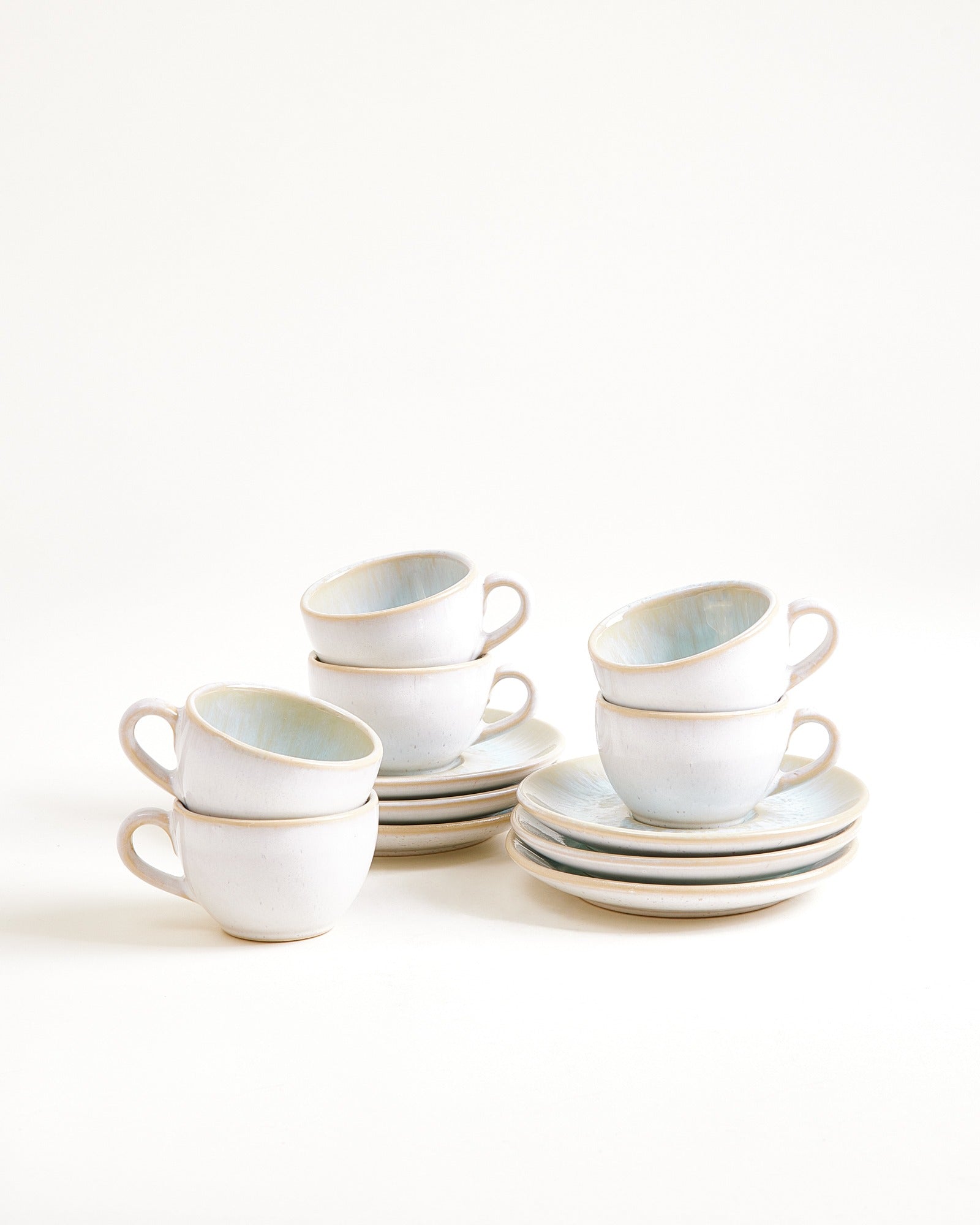 Areia 6-delige Set Espressokop & Espressoschotel classic azuur