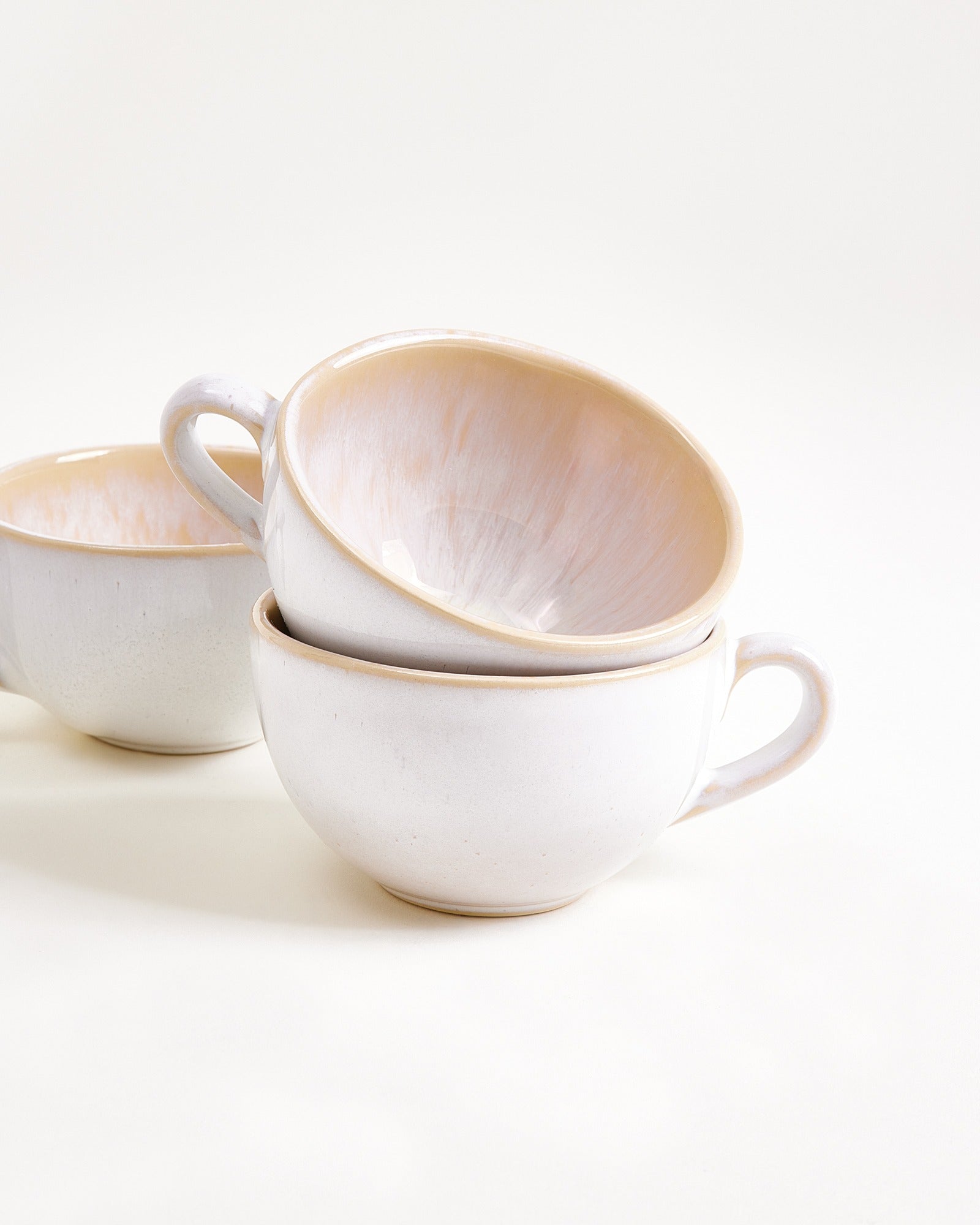 MU MO Kaffeetasse Aus Keramik – Weißes Porzellan, Spülmaschinengeeignet, Für Cappuccino & Tee