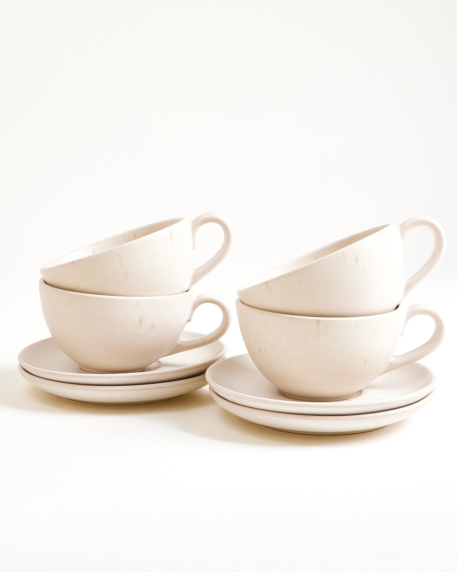 Sintra 4-delige Set Theekop & Grote Schotel classic zand