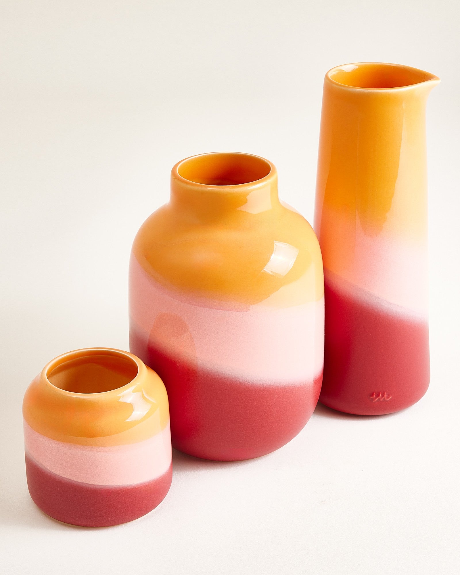 Nuno Vase M orange rosa rot