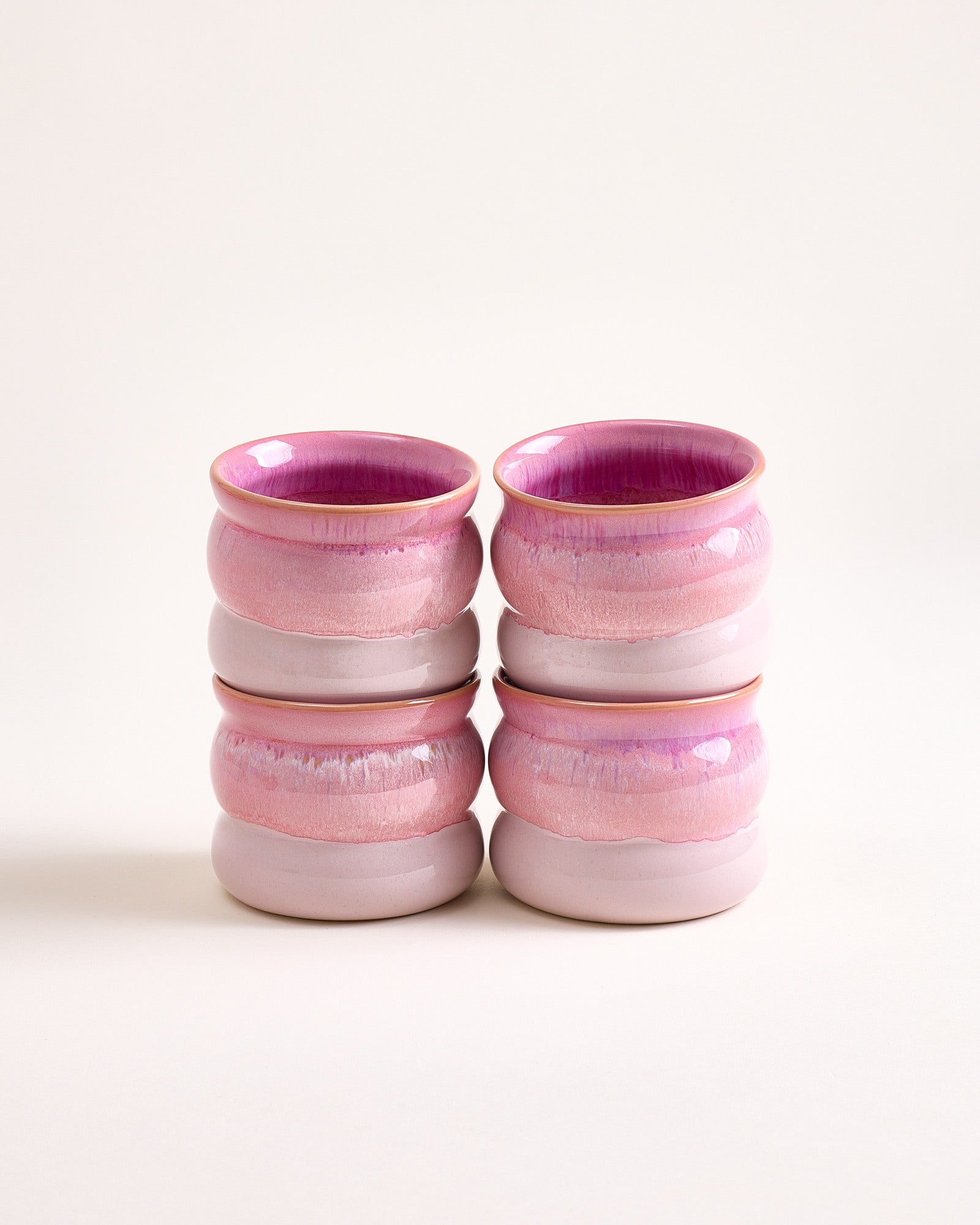 Bica - Kleine Beker Bubble roze Set van 4