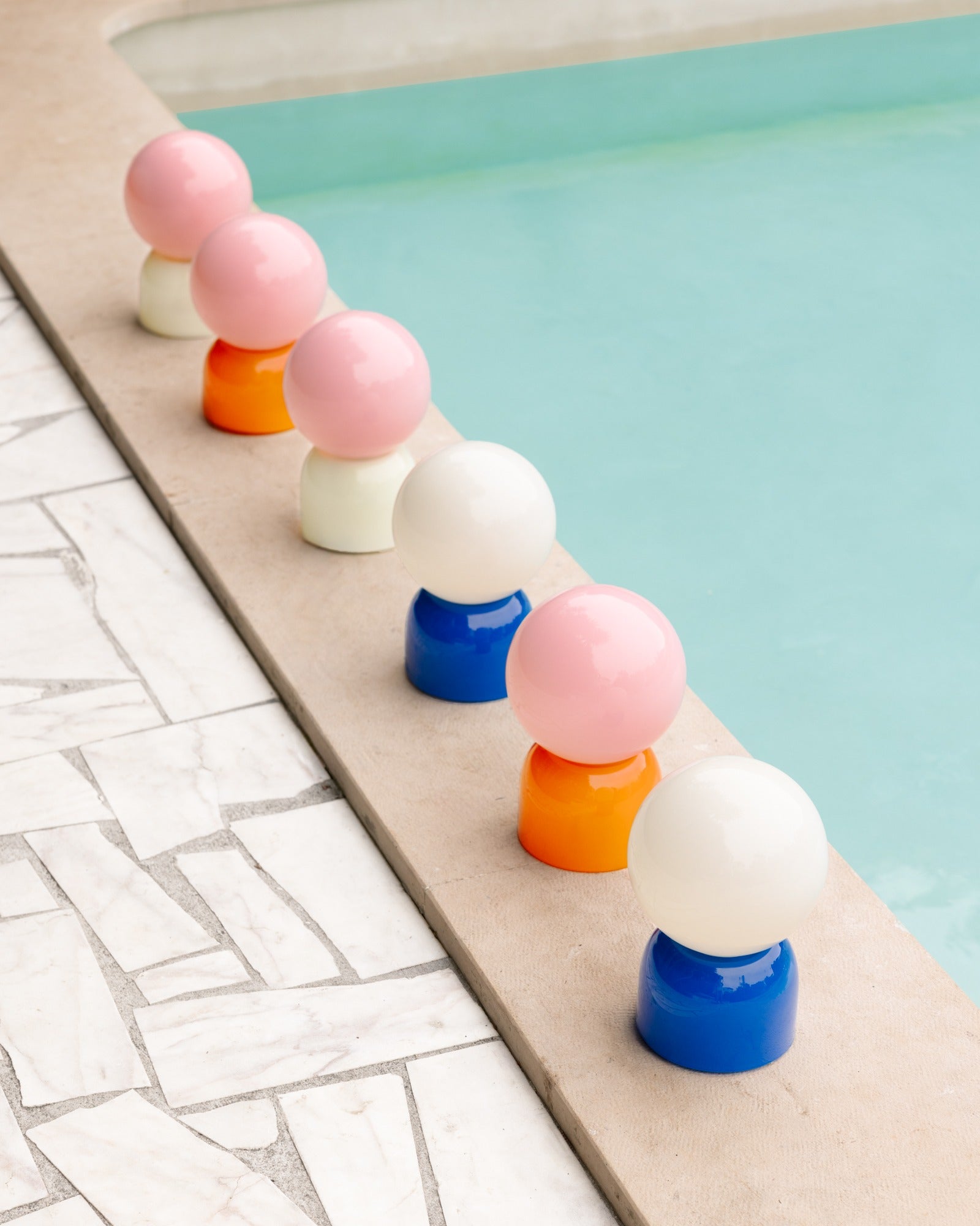 Lumo Glaslampe rosa hellgrün