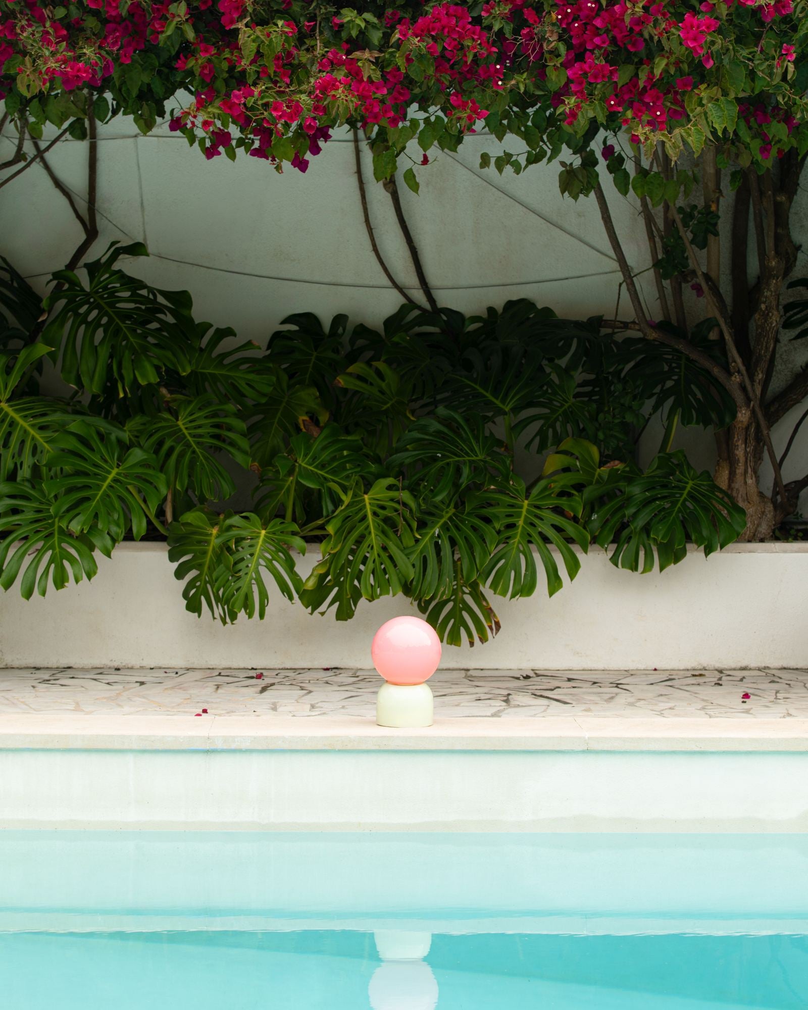 Lumo Glaslampe rosa hellgrün