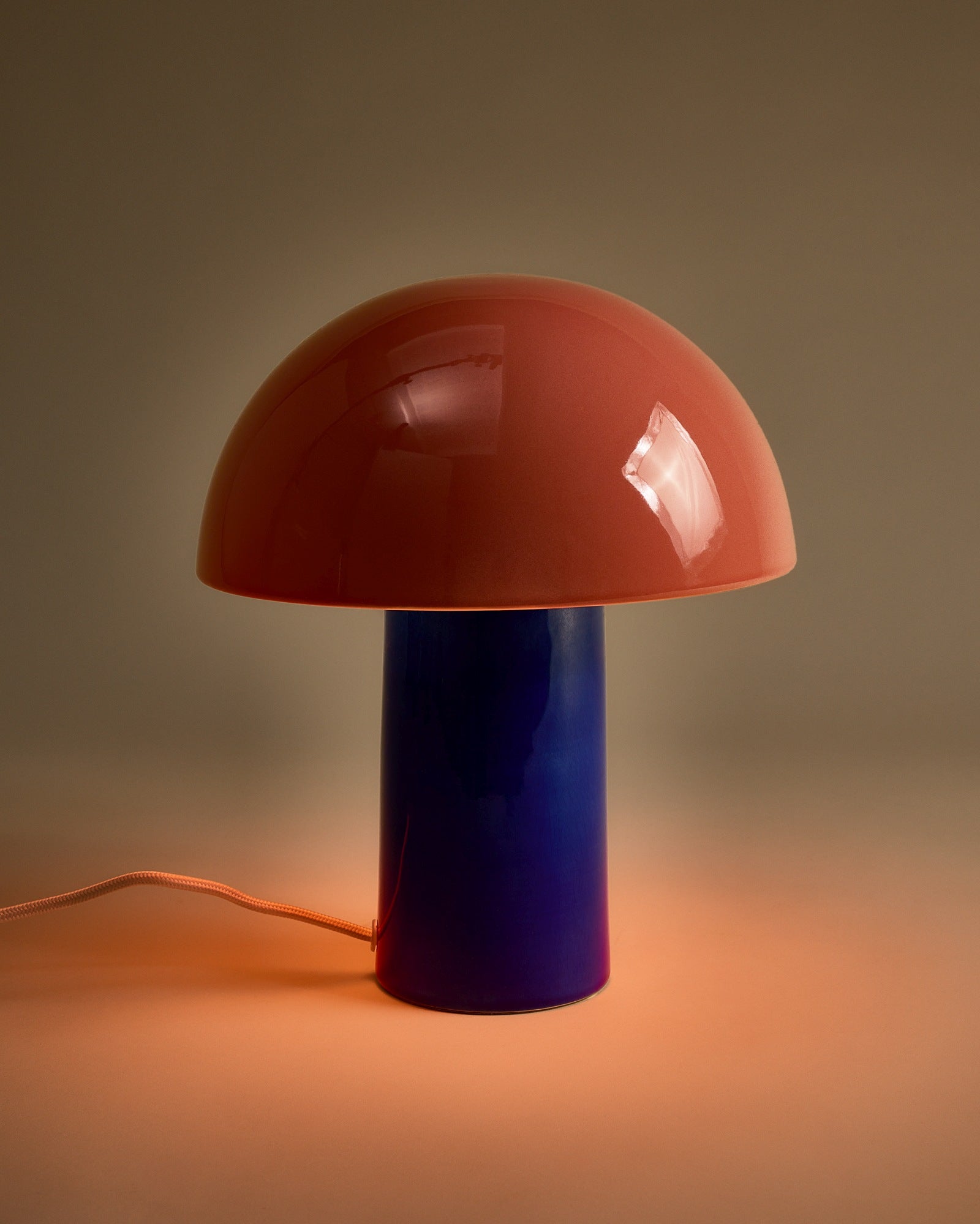 Cogumelo - Ceramic lamp pink blue