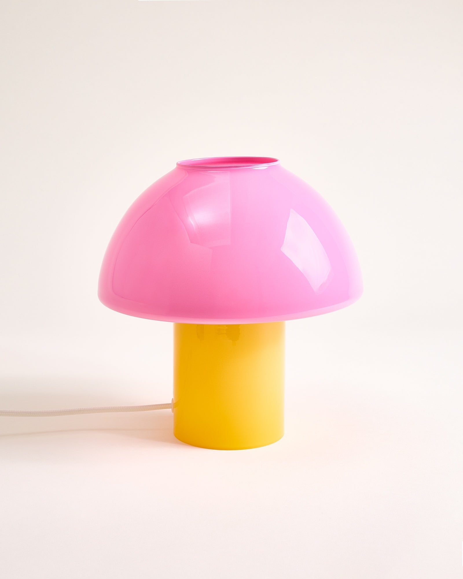 Cogumelo - Lampada in vetro rosa giallo