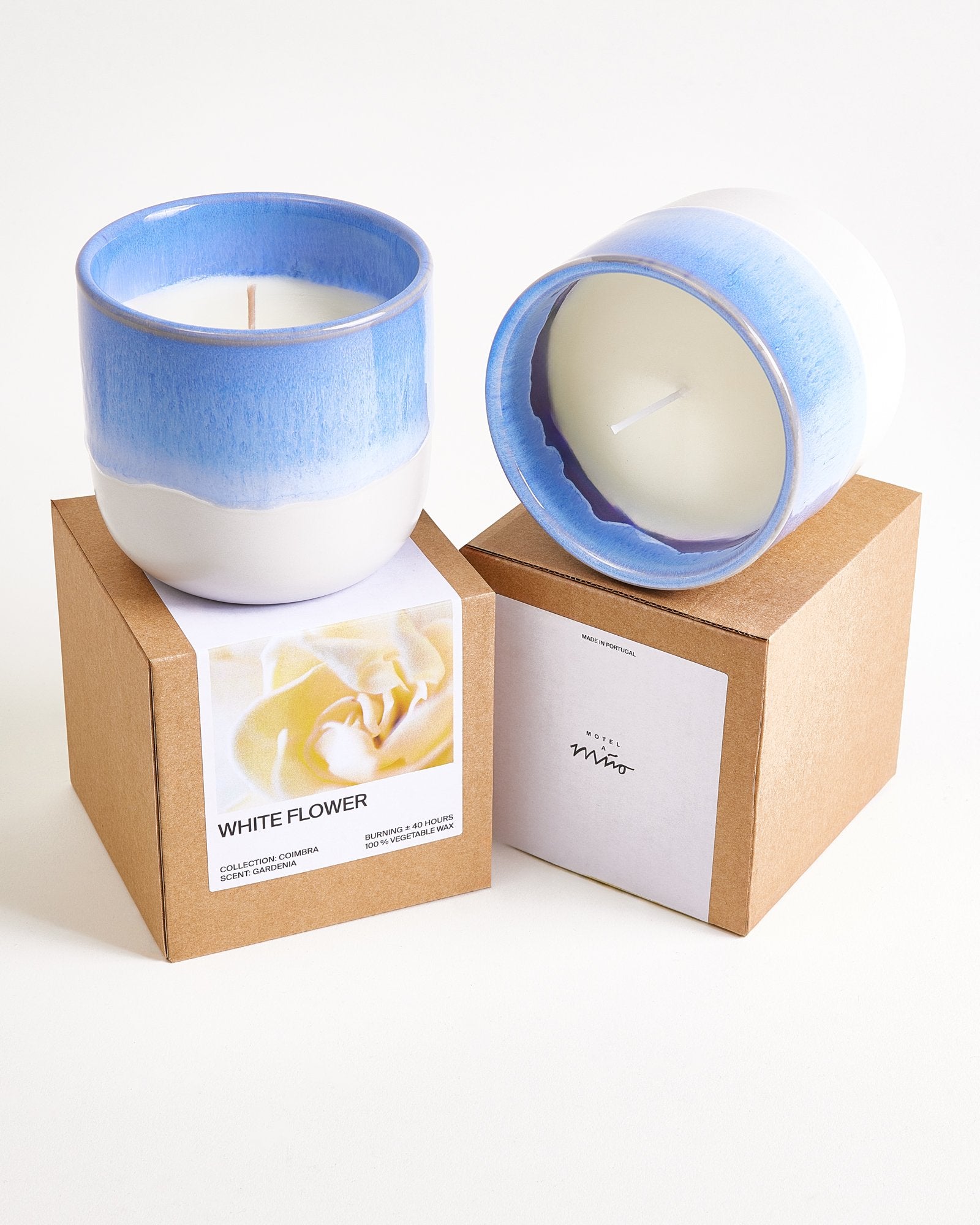 Coimbra - scented candle "Gardenia" cornflower