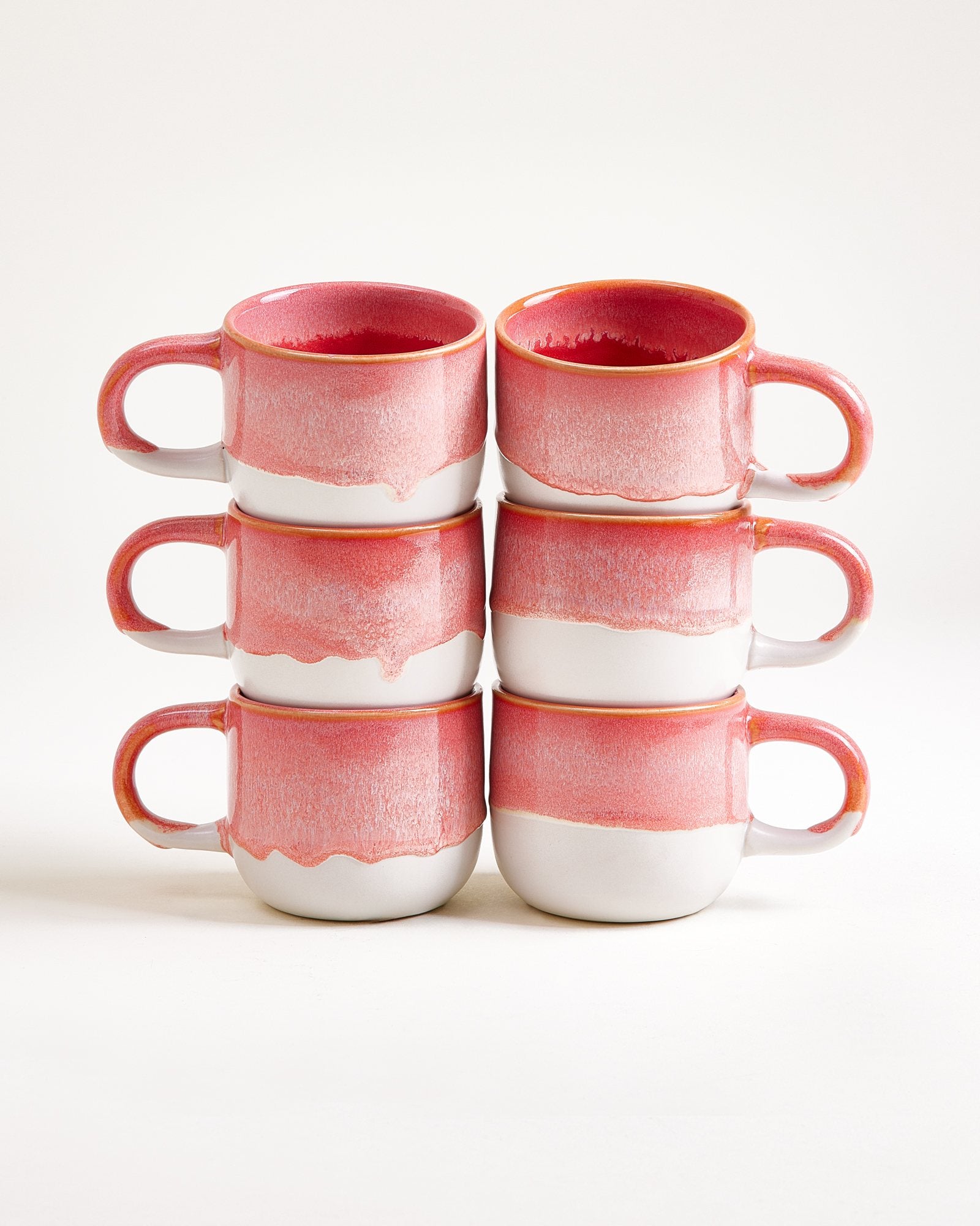 Coimbra - Set of 6 mugs small pink cream