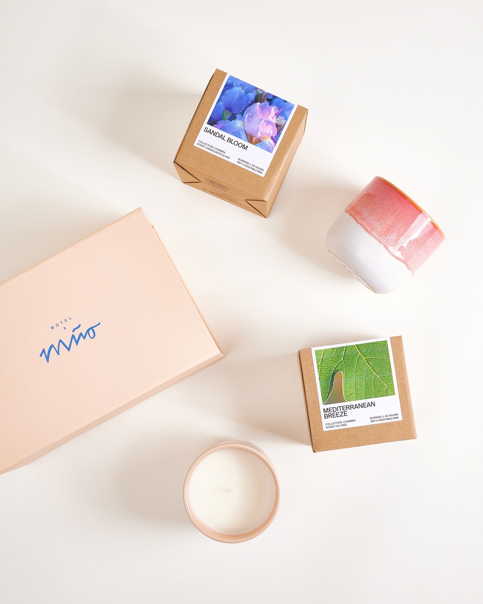 Gift set Coimbra scented candles apricot pink 3 pieces