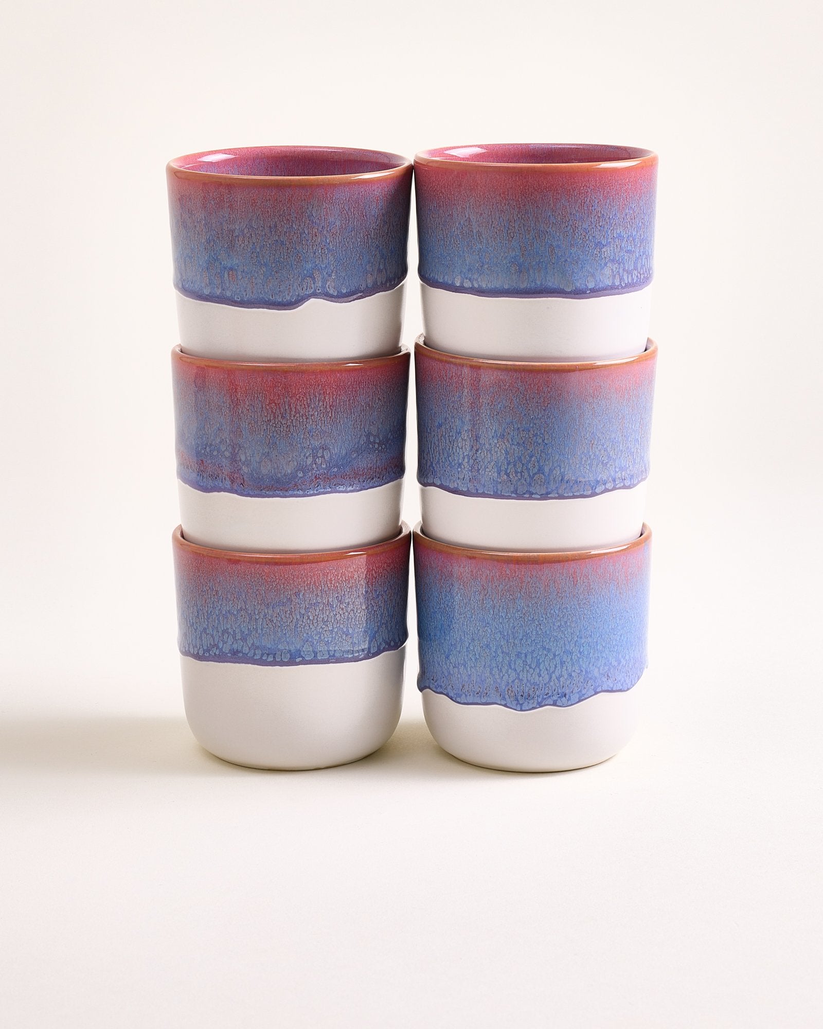 Coimbra - Set of 6 large Cups lilac pink