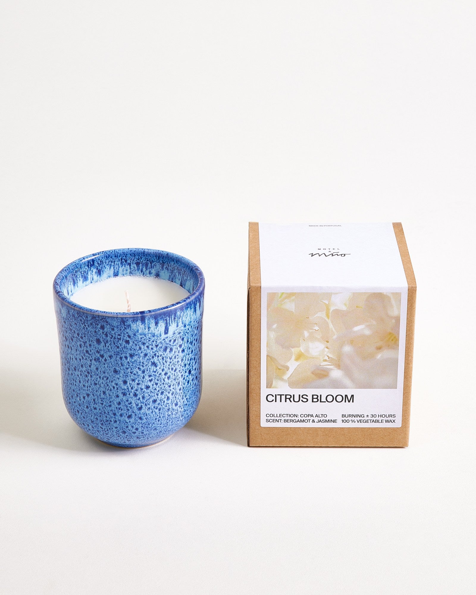 Copa Alto geurkaars "Citrus Bloom" koningsblauw
