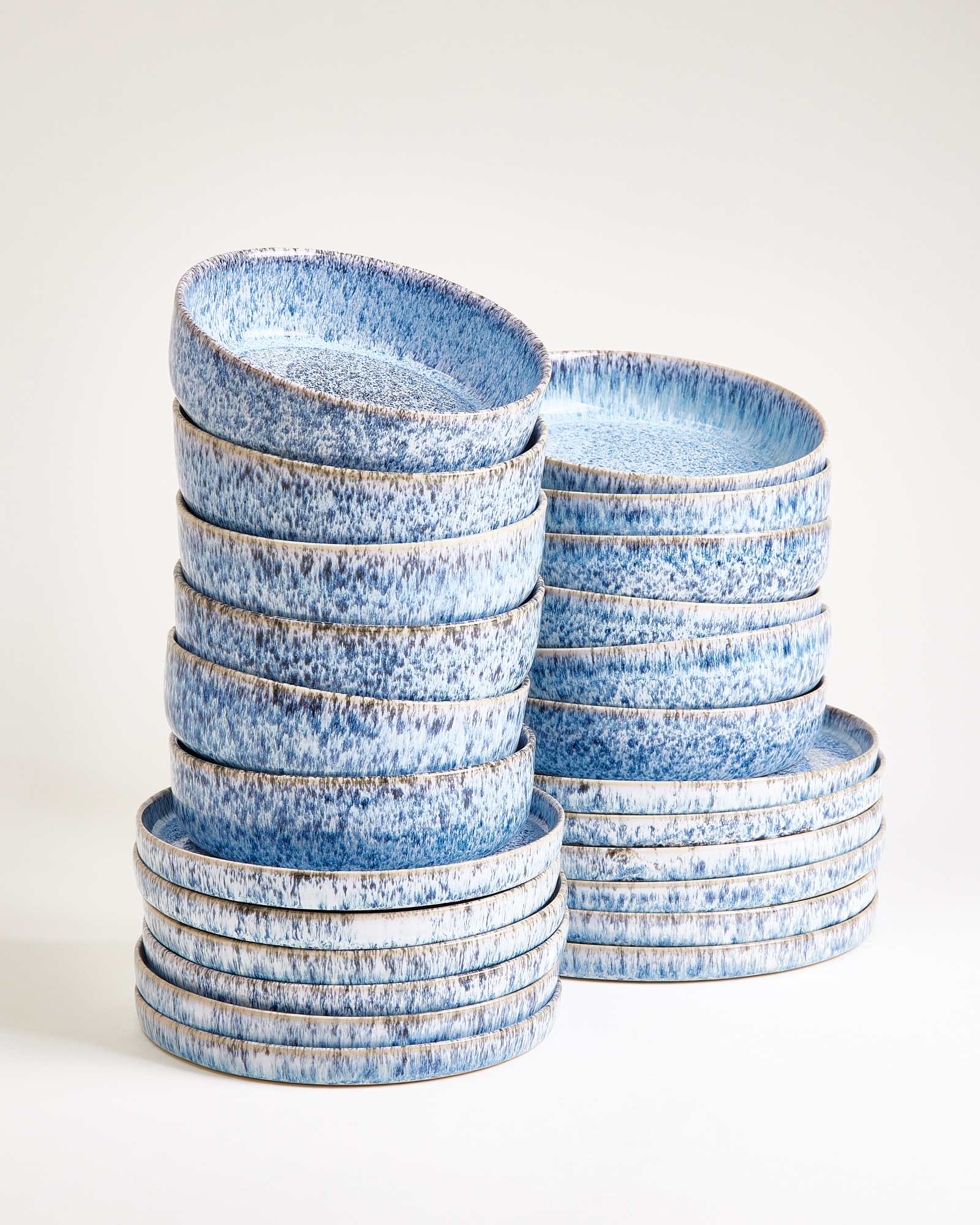 Cordoama - Service de vaisselle bleu 24 pièces