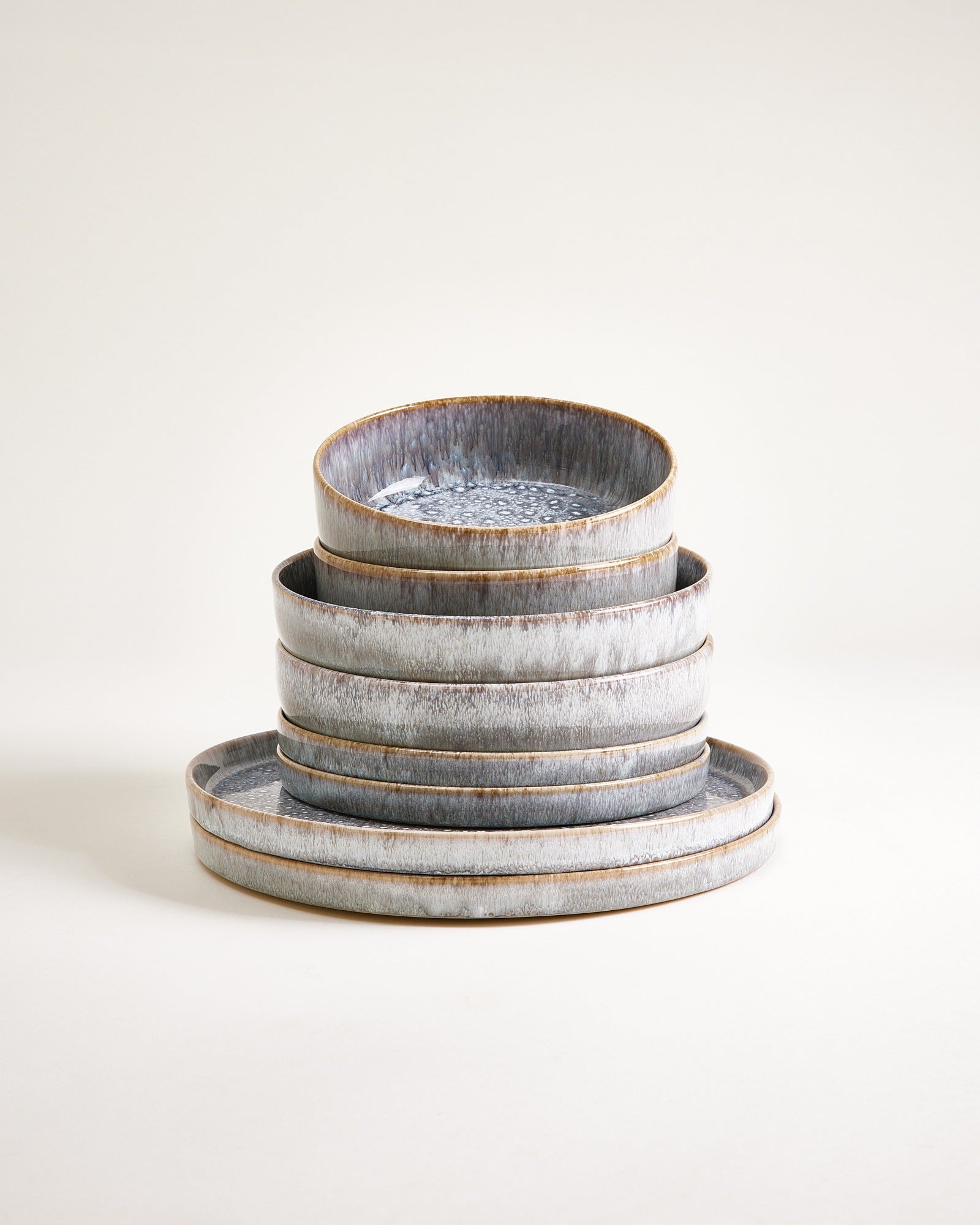 Cordoama - Set de vaisselle gris 8 pièces