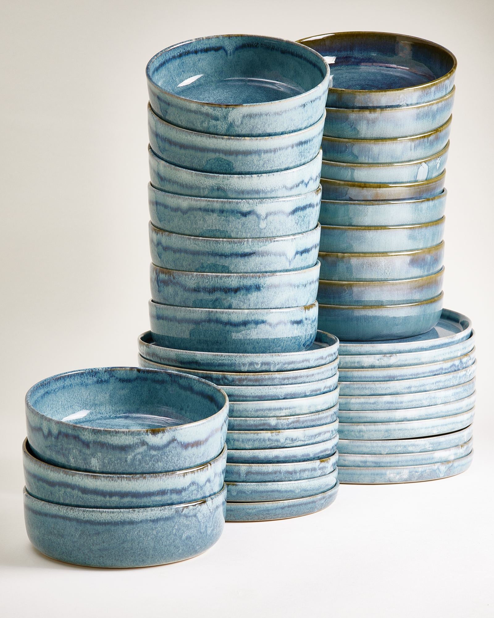 Cordoama Geschirr-Set modern grünblau 40-teilig