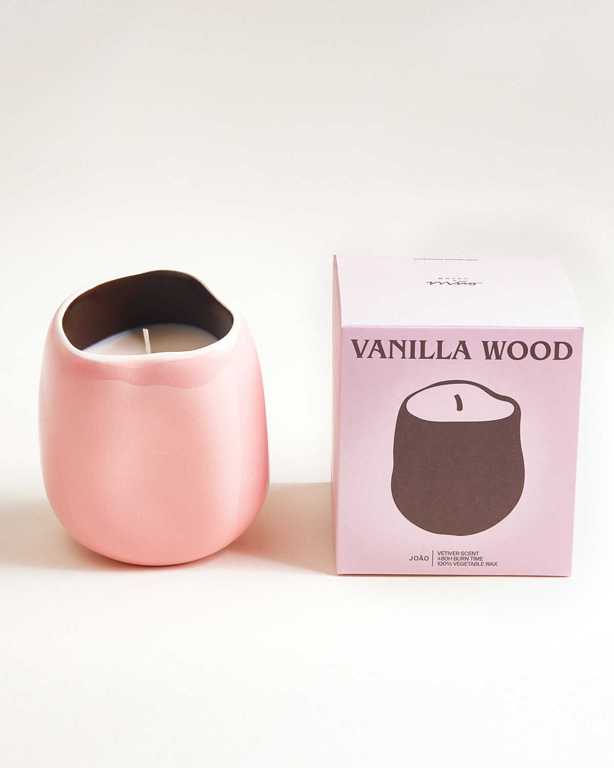 João Duftkerze Vanilla Wood rosa braun