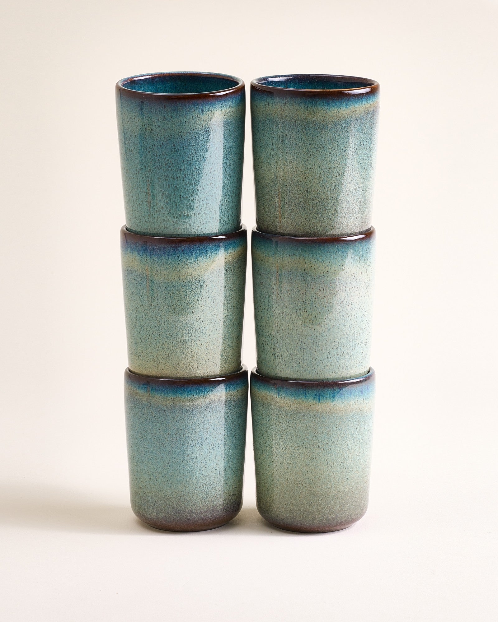 Madeira - Tazza senza manico verde-blu Set da 6