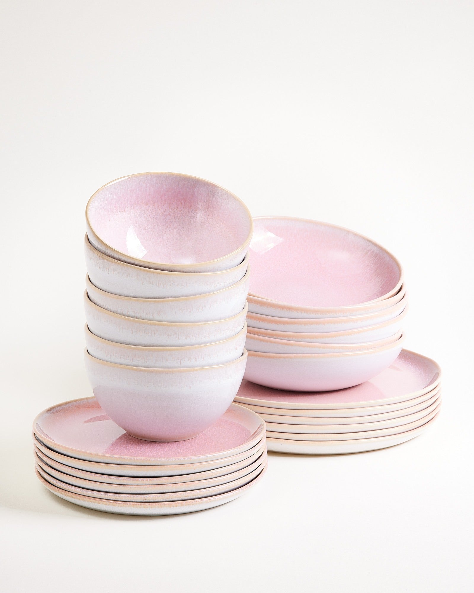 Melides - Service de vaisselle rosé 24 pièces