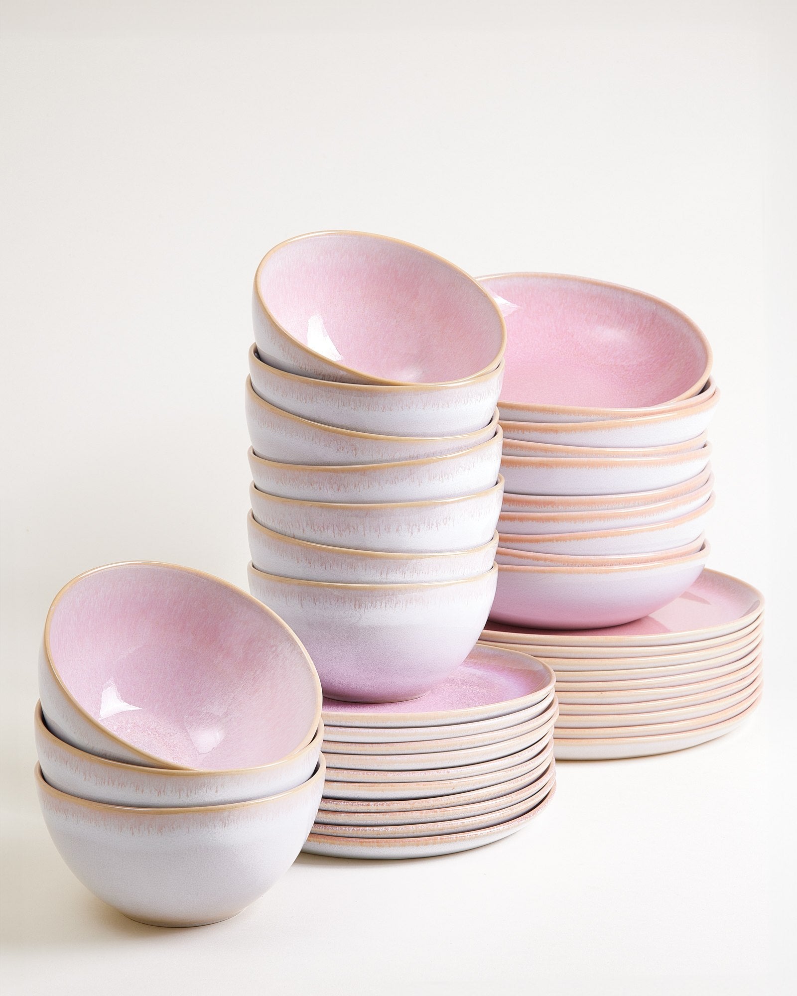 Melides - Service de vaisselle rosé 40 pièces