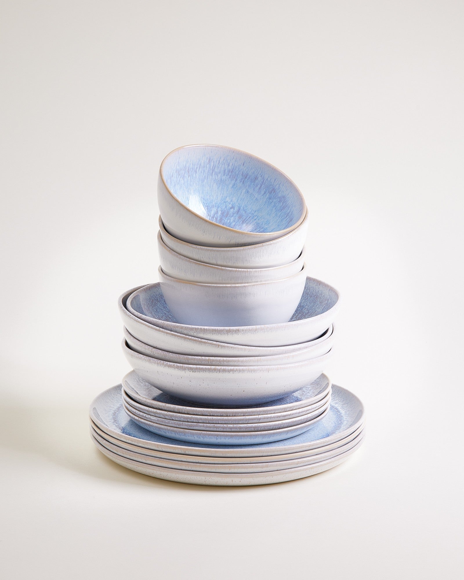 Melides - Service de vaisselle bleu pierre 16 pièces