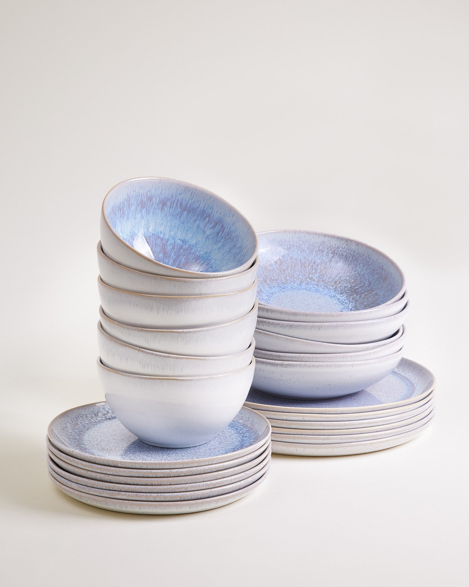 Melides - Service de vaisselle bleu pierre 24 pièces