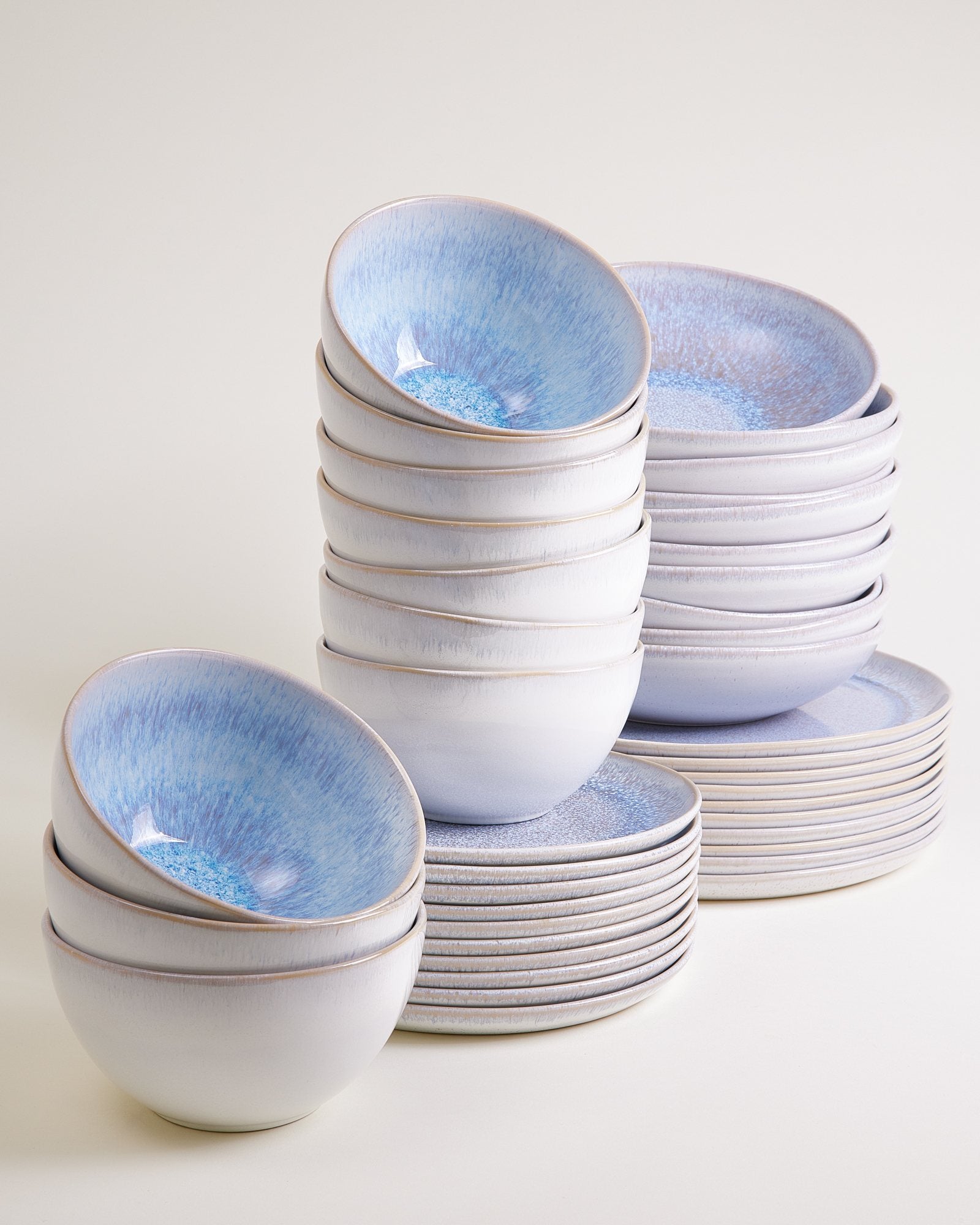 Melides - Service de vaisselle bleu pierre 40 pièces