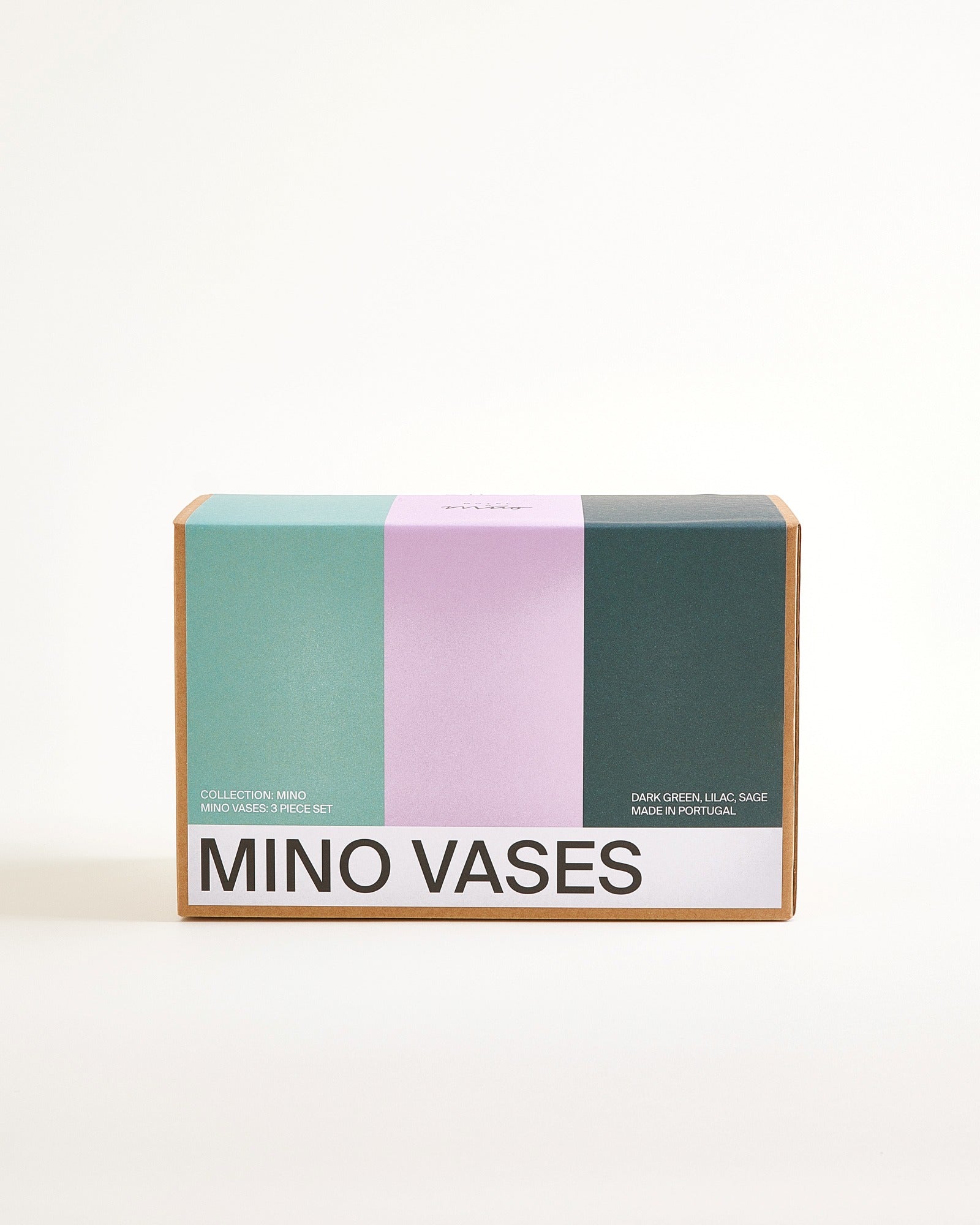 Mino Vase 3er-Set dunkelgrün lila salbei