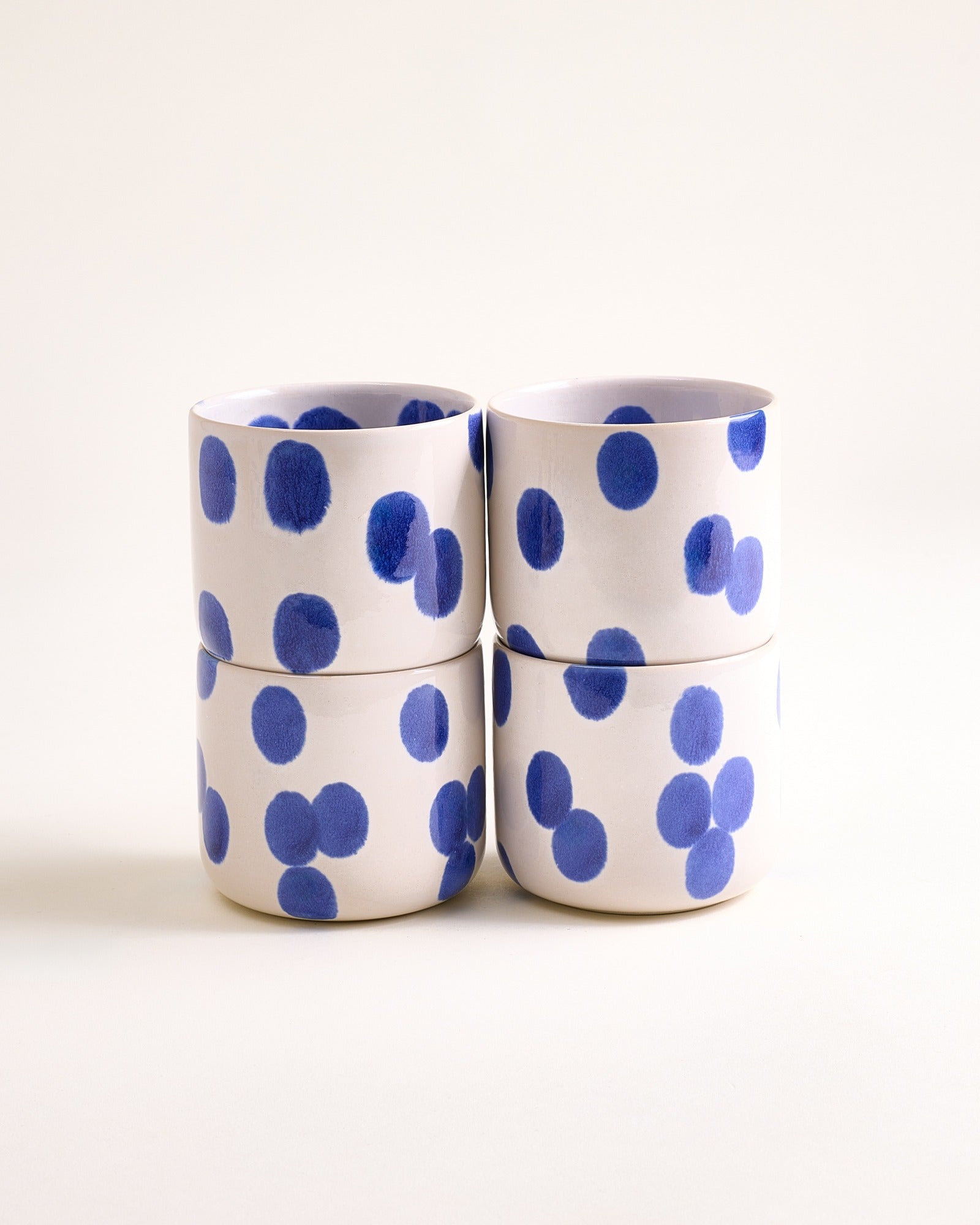 Nódoa - Set of 4 Cups large Blue dots