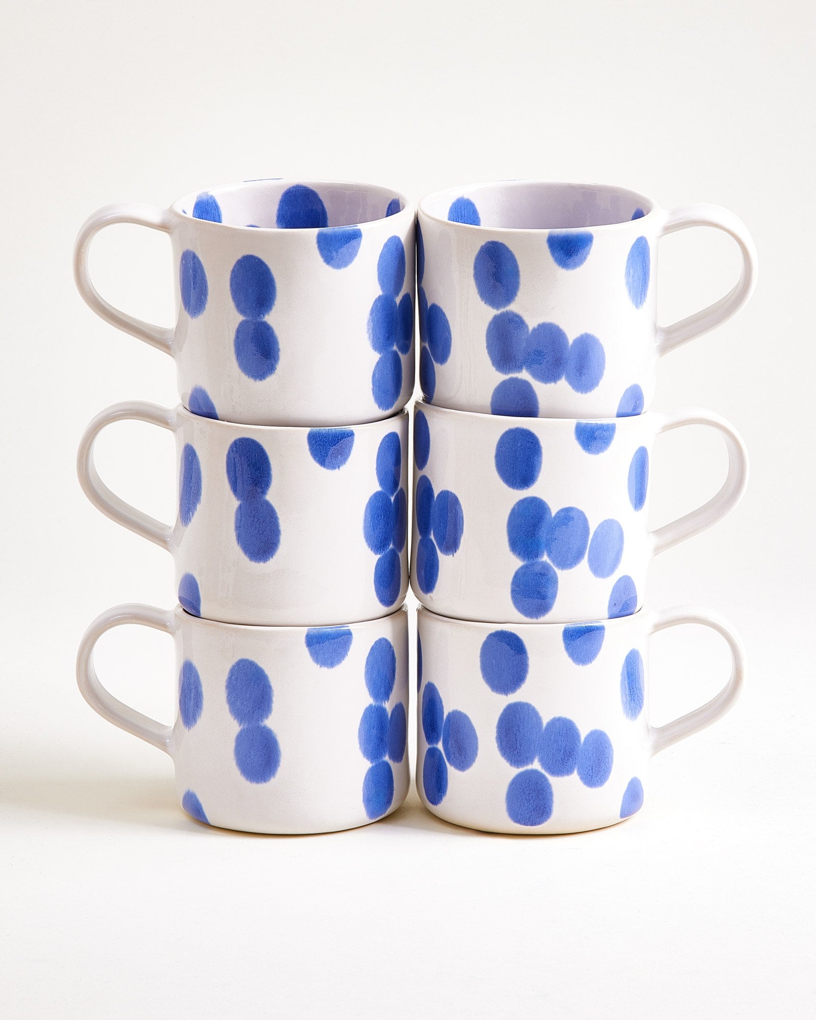 Nódoa Tasse groß gepunktet blau 6er-Set