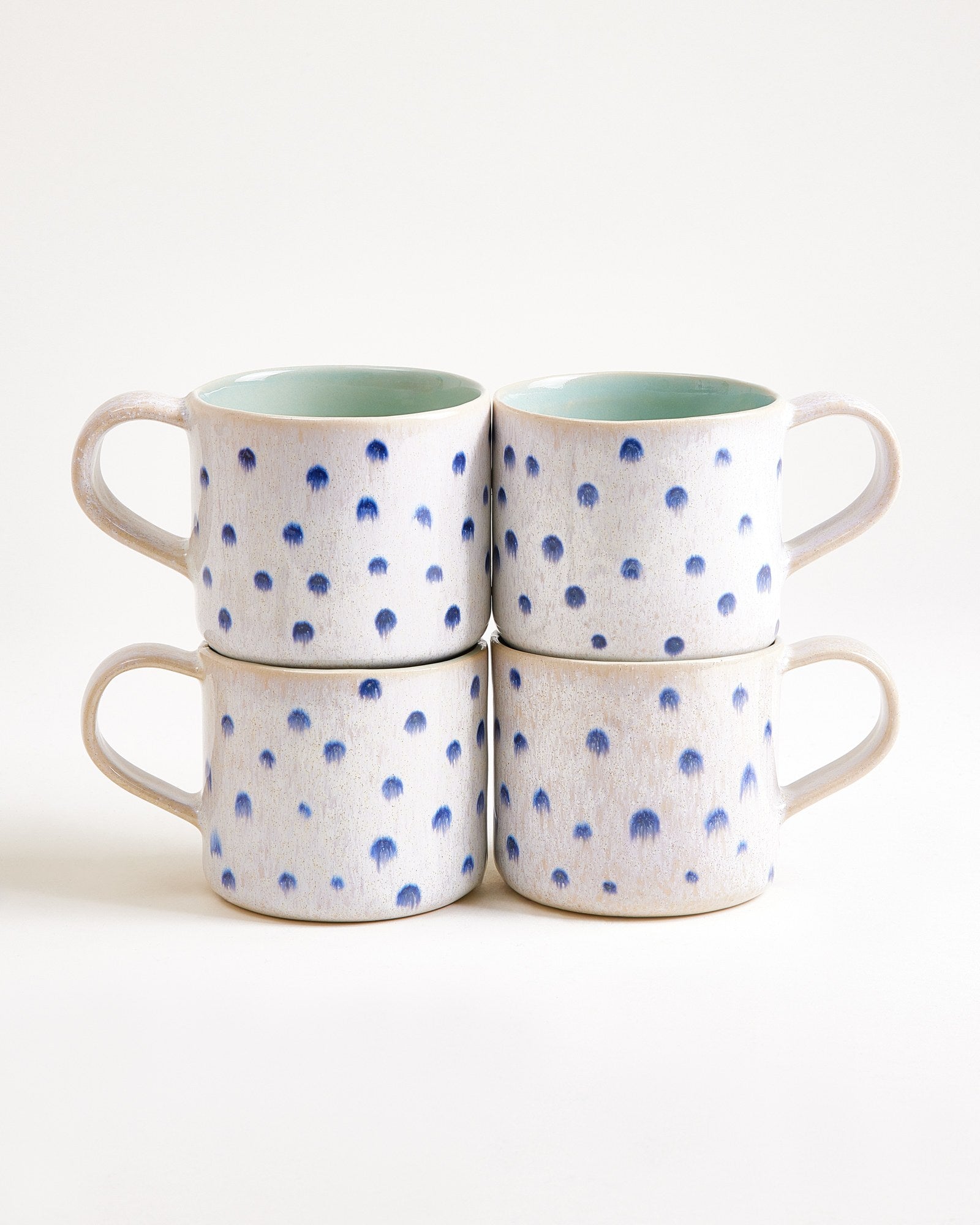 Nódoa - Set of 4 Mugs mint with dots