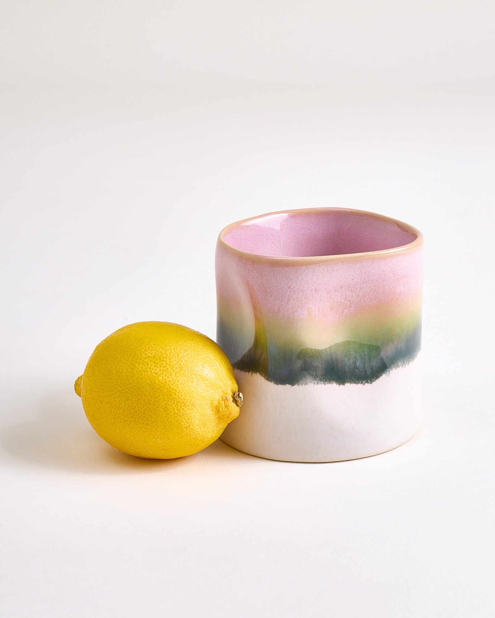Nódoa Becher klein organic dipped rosa grün