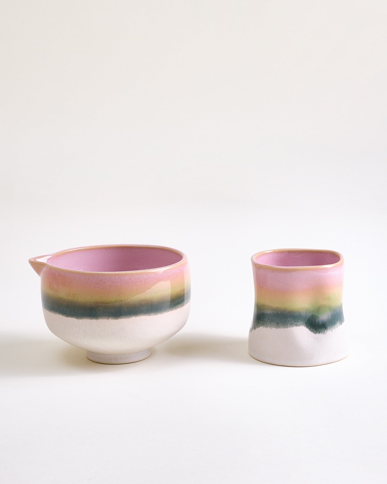 Nódoa Matcha-Set dipped rosa grün 2-teilig