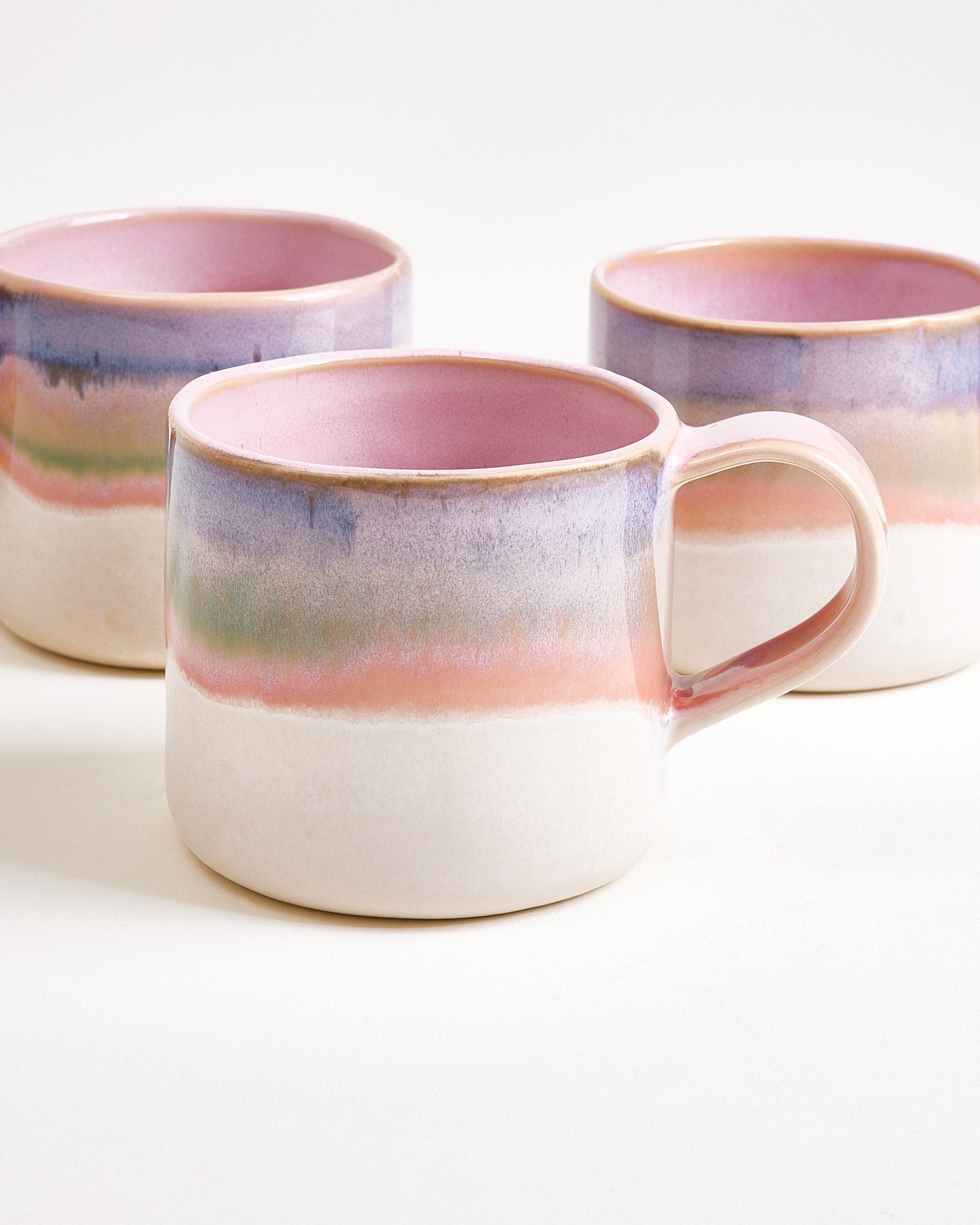 Nódoa - Set of 4 Mugs Pink Blue dipped
