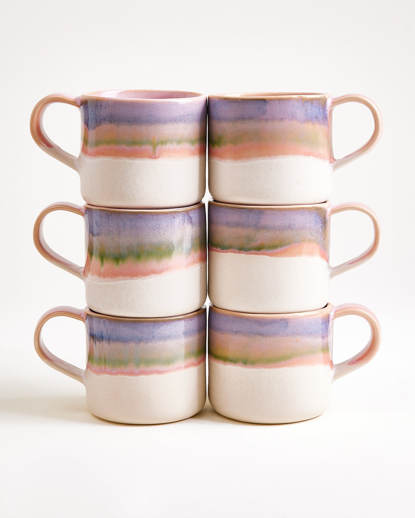 Nódoa Tasse groß dipped rosa blau 6er-Set