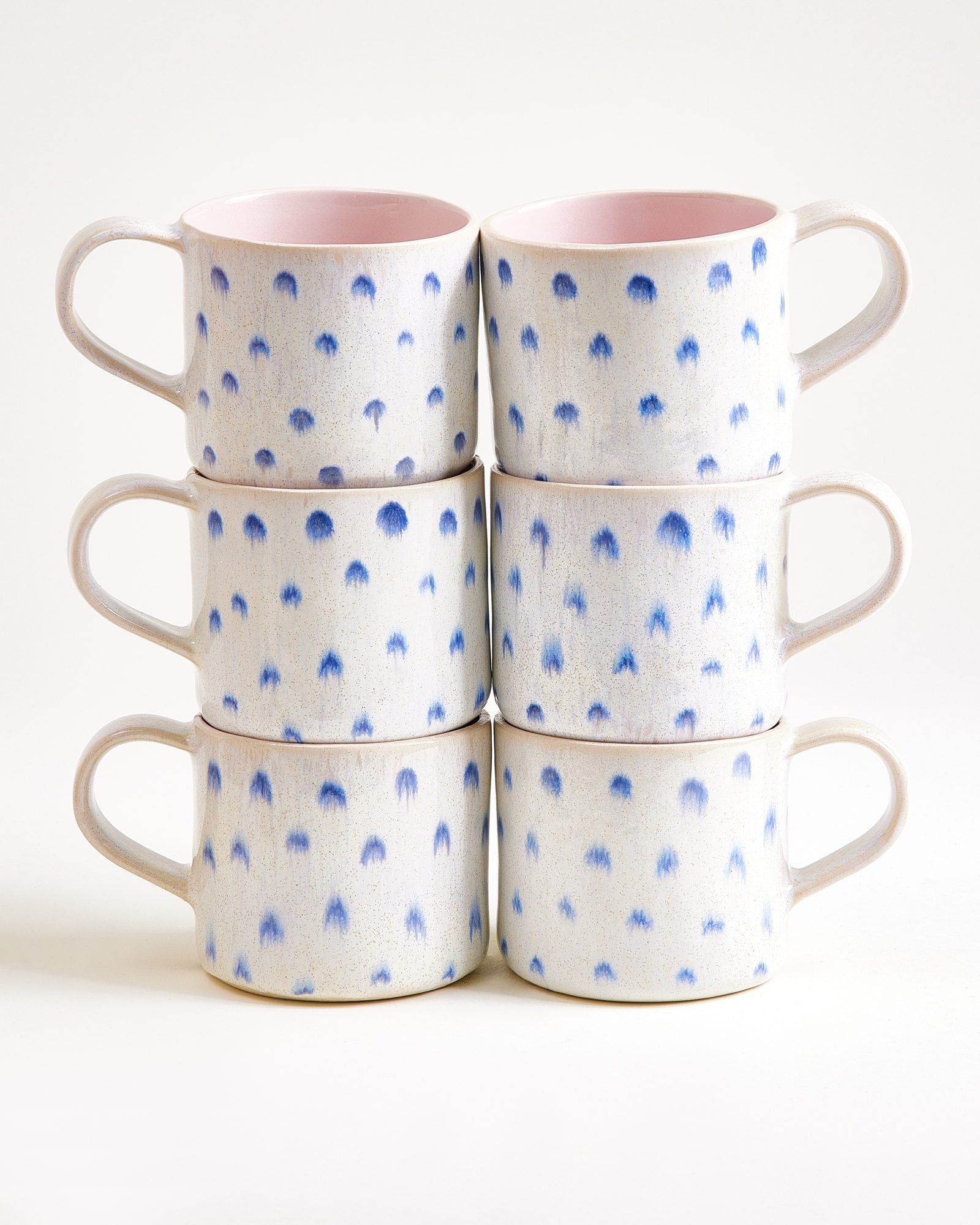 Nódoa - Set of 6 Mugs pink with dots