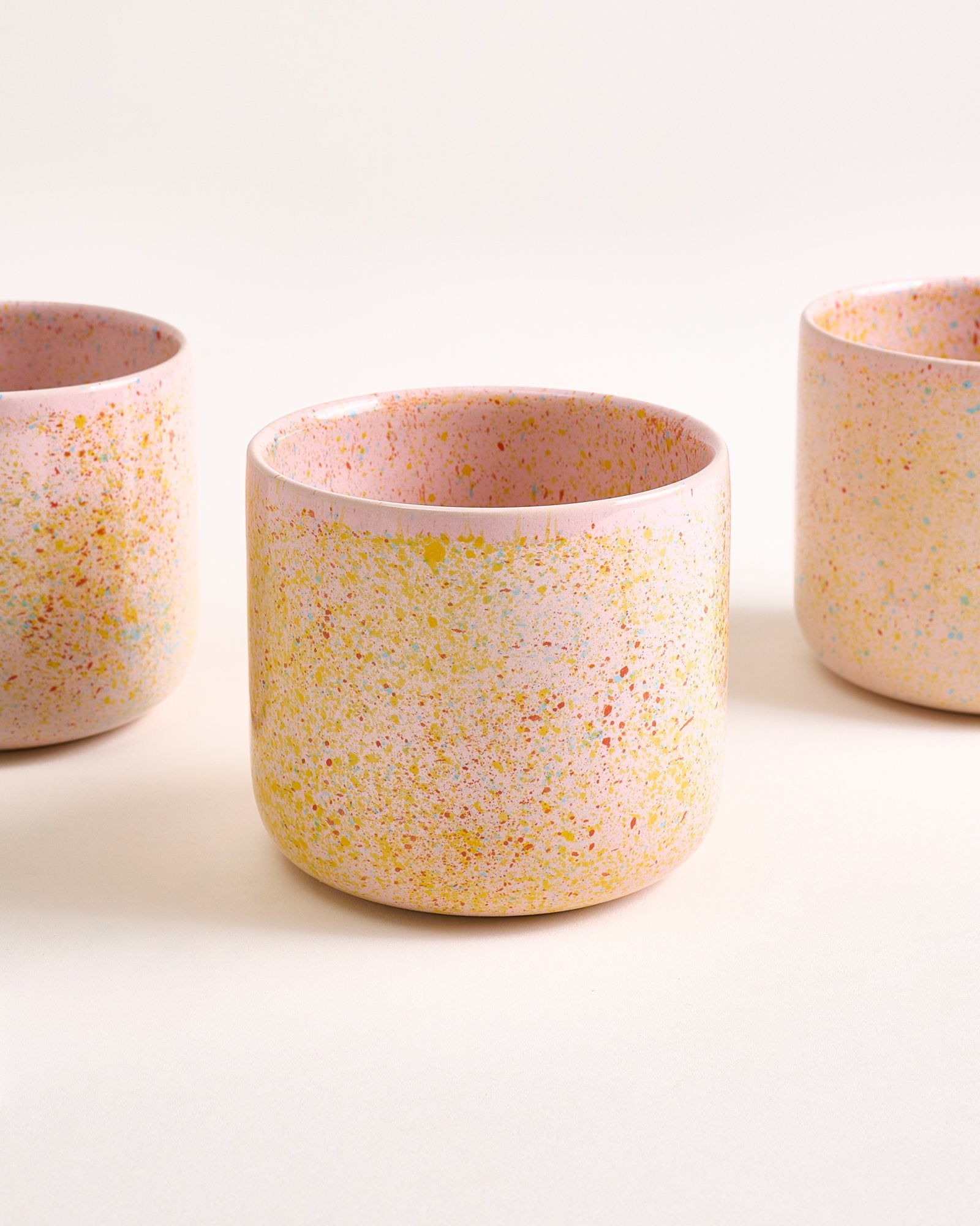 Nódoa - Set of 4 Cups large pink speckled