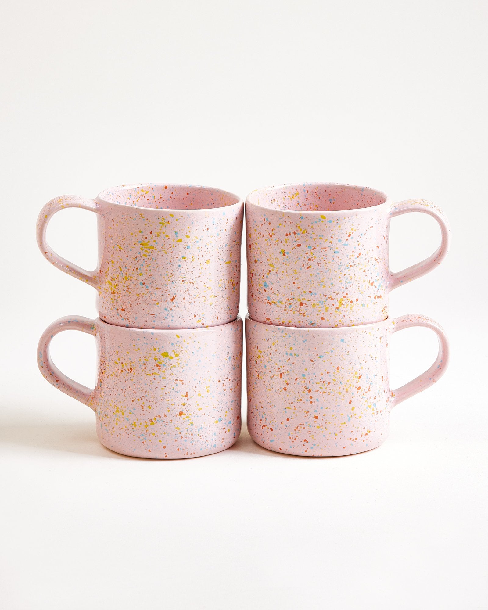 Nódoa Tasse groß gesprenkelt rosa 4er-Set