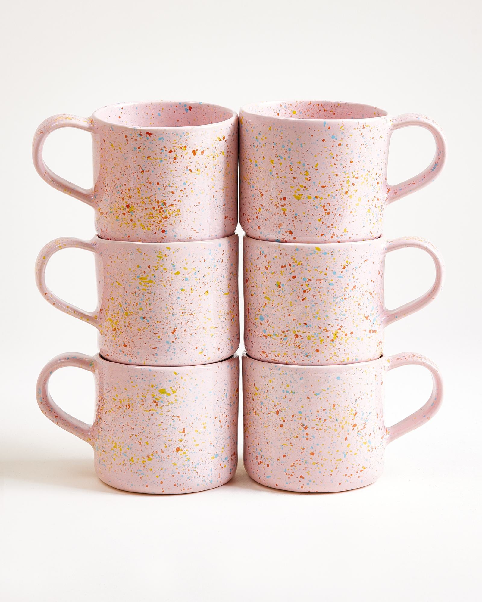 Nódoa - Set of 6 Mugs pink speckled