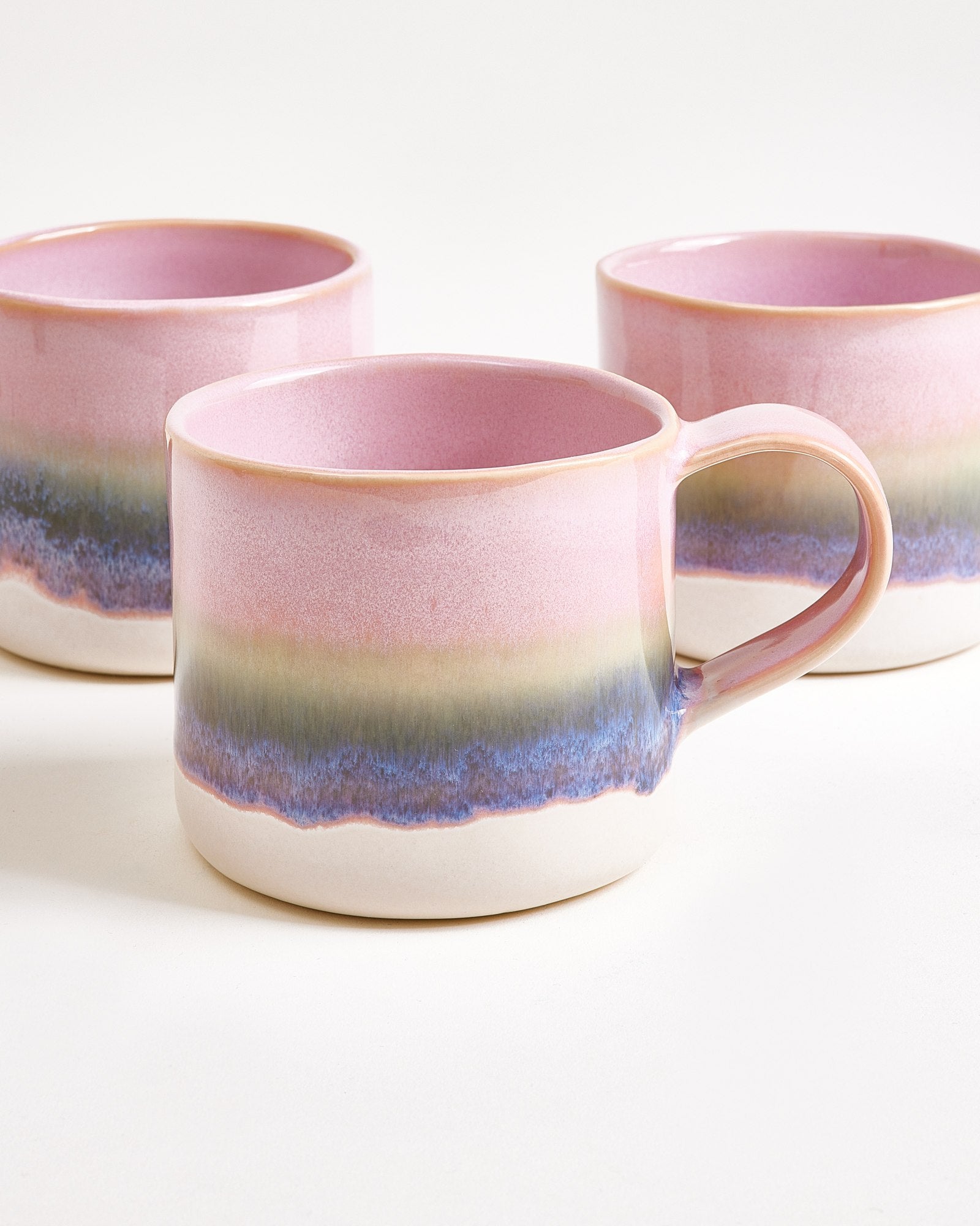Nódoa- Set of 4 Mugs Pink Green dipped